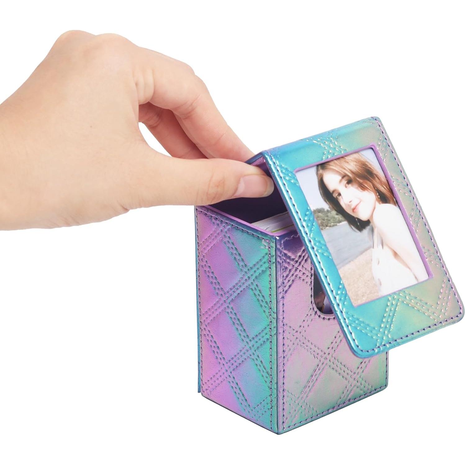 Caja de Almacenamiento para Fotos Mini Leonuliy Azul Púrpura