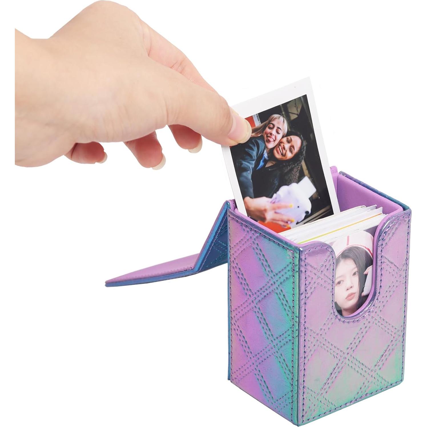 Caja de Almacenamiento para Fotos Mini Leonuliy Azul Púrpura