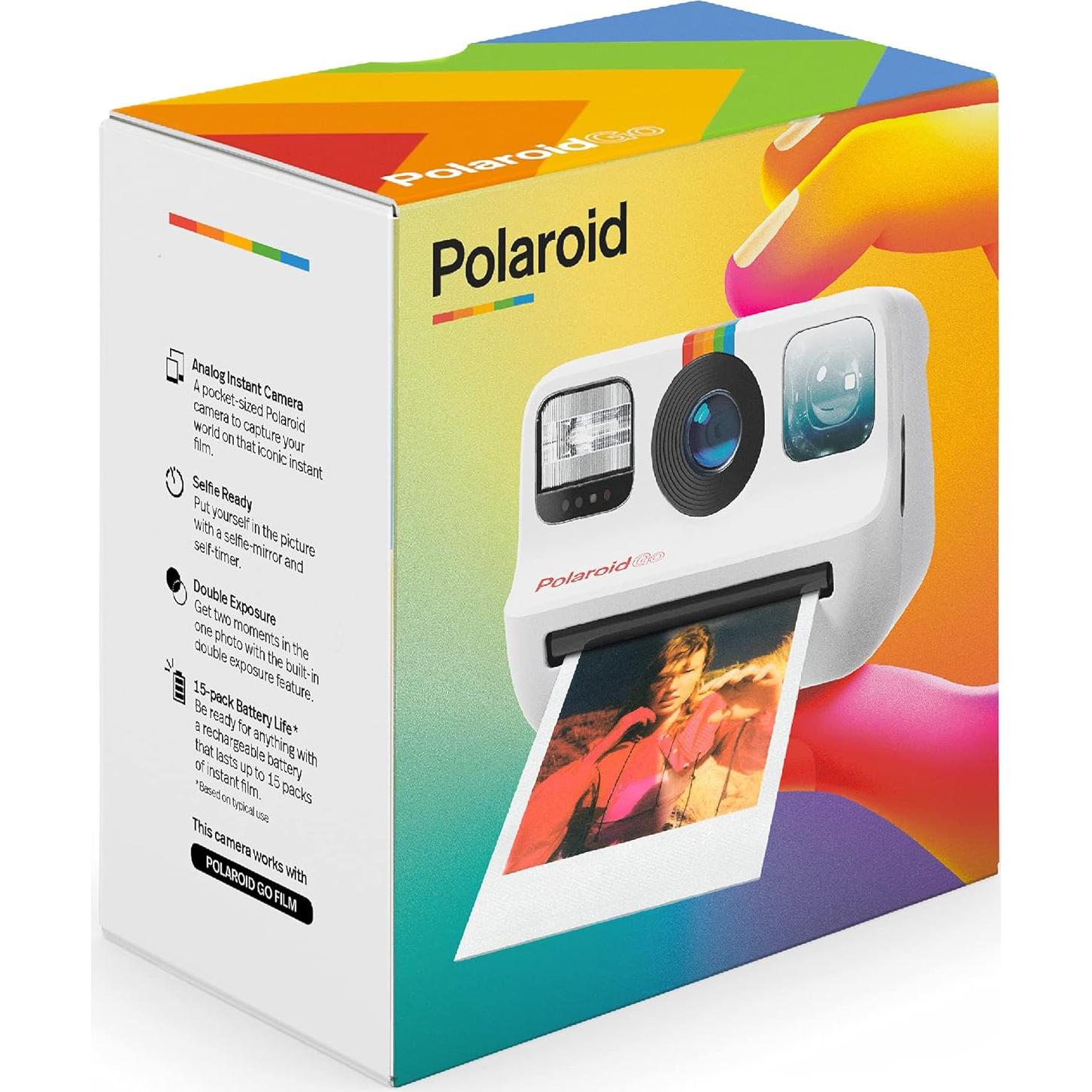 Cámara Instantánea Polaroid Go + Doble Película Color y Paño