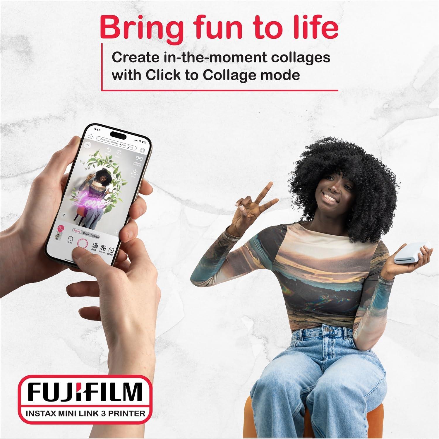 Impresora Fujifilm Instax Mini Link 3 + 20 Hojas Película