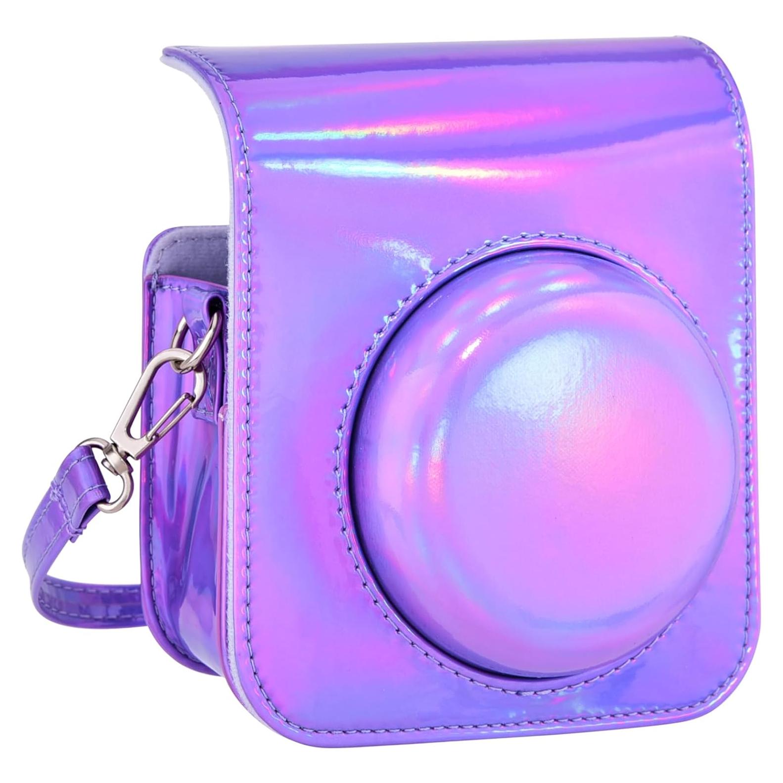 Funda Compacta de Cuero PU para Cámara Fujifilm Mini 12 - Púrpura