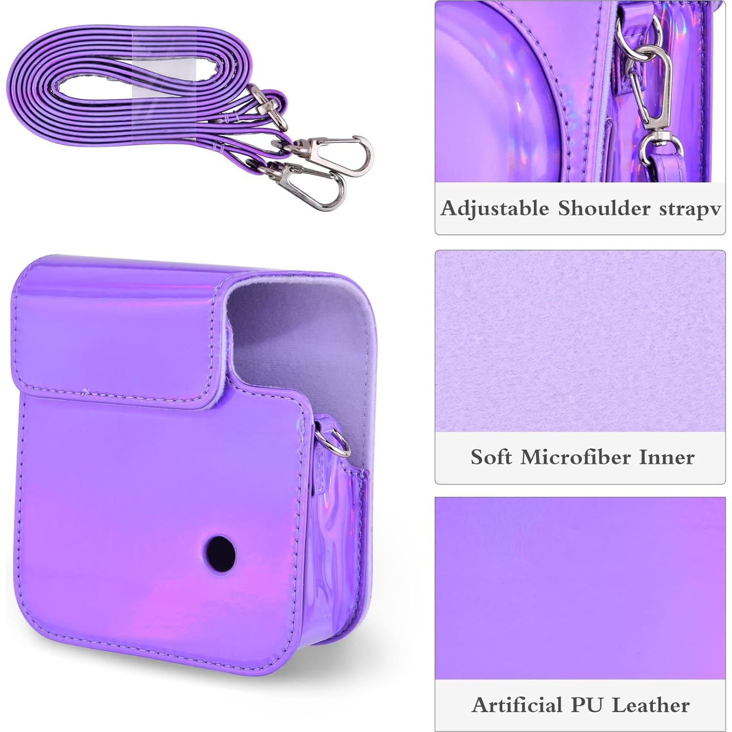 Funda Compacta de Cuero PU para Cámara Fujifilm Mini 12 - Púrpura