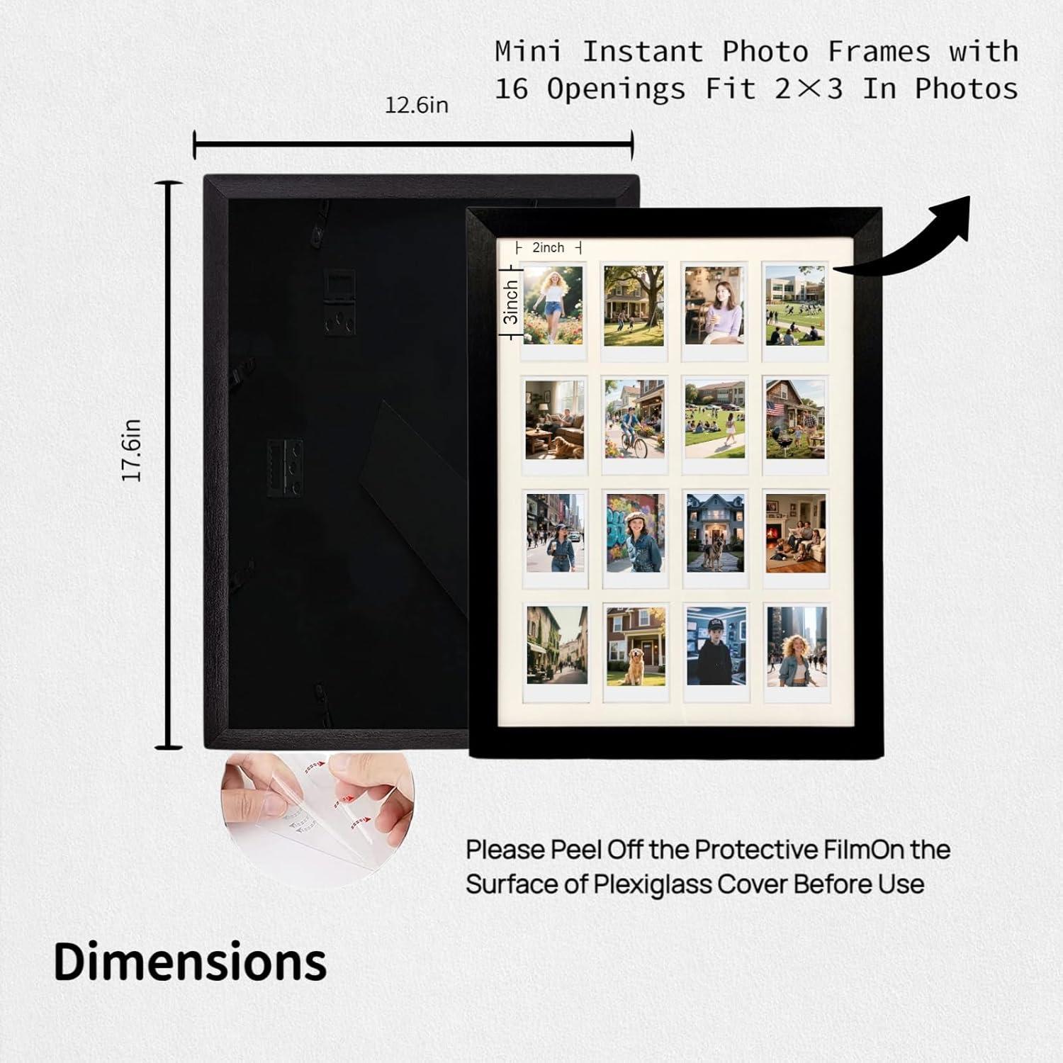 Marco Collage Comtraker para Fotos Polaroid 16 Aperturas Negro