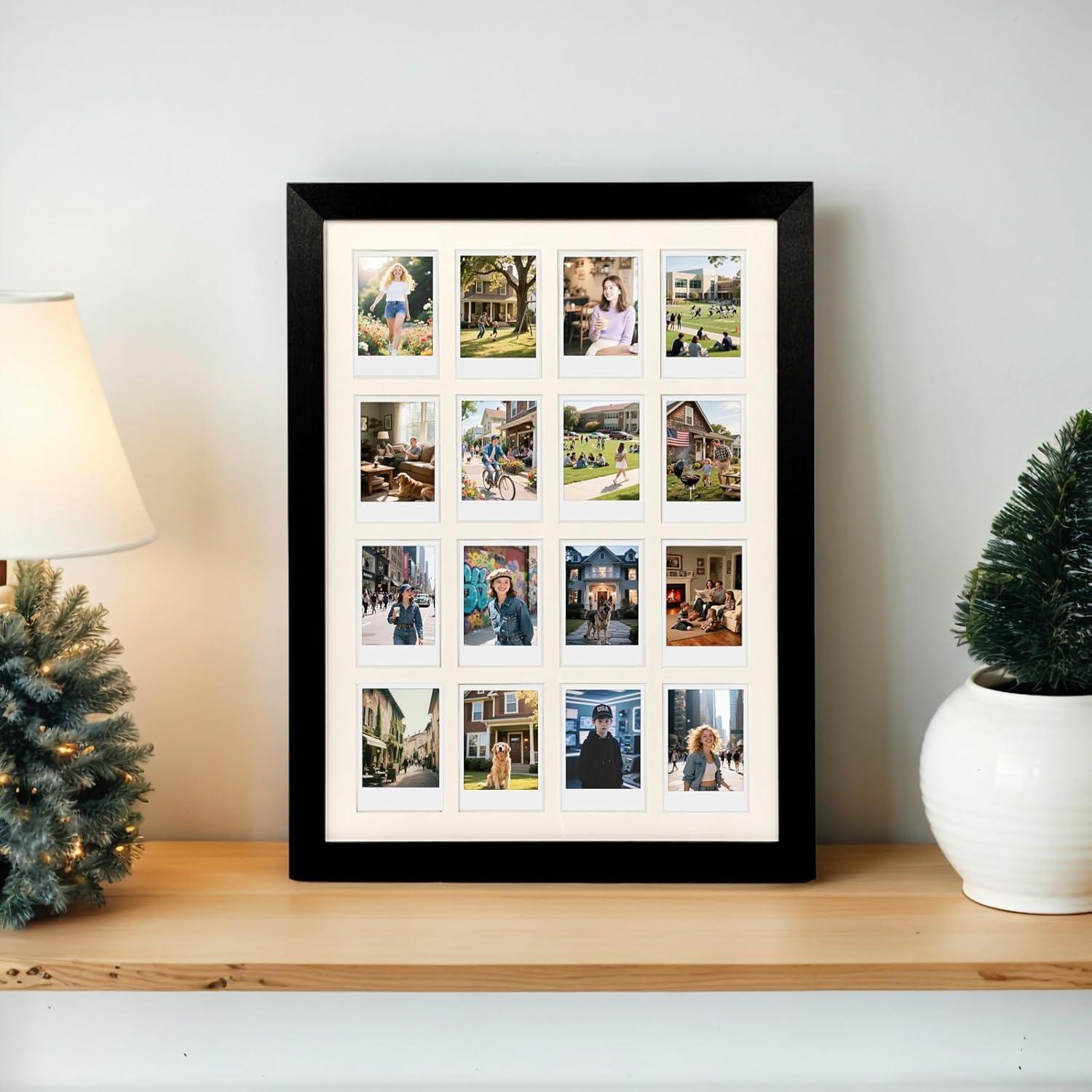 Marco Collage Comtraker para Fotos Polaroid 16 Aperturas Negro