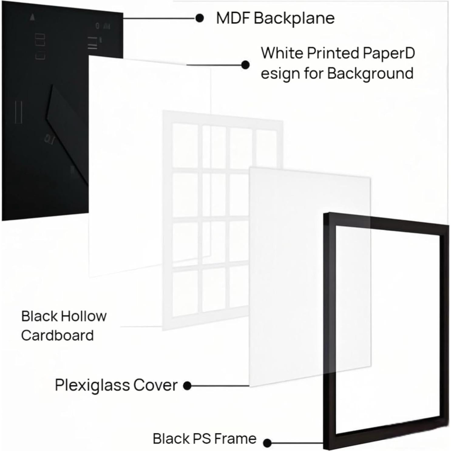 Marco Collage Comtraker para Fotos Polaroid 16 Aperturas Negro