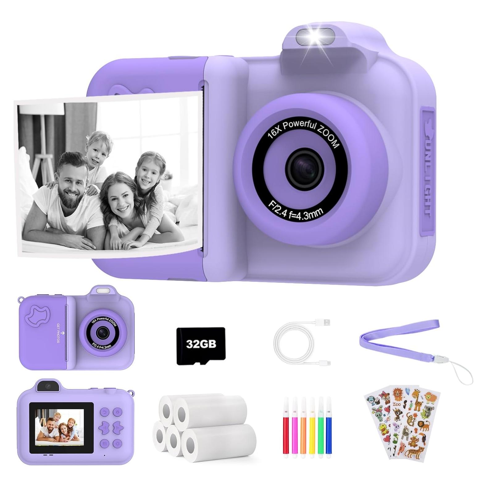 Cámara Instantánea para Niños S1 1080P HD con 32GB y Accesorios