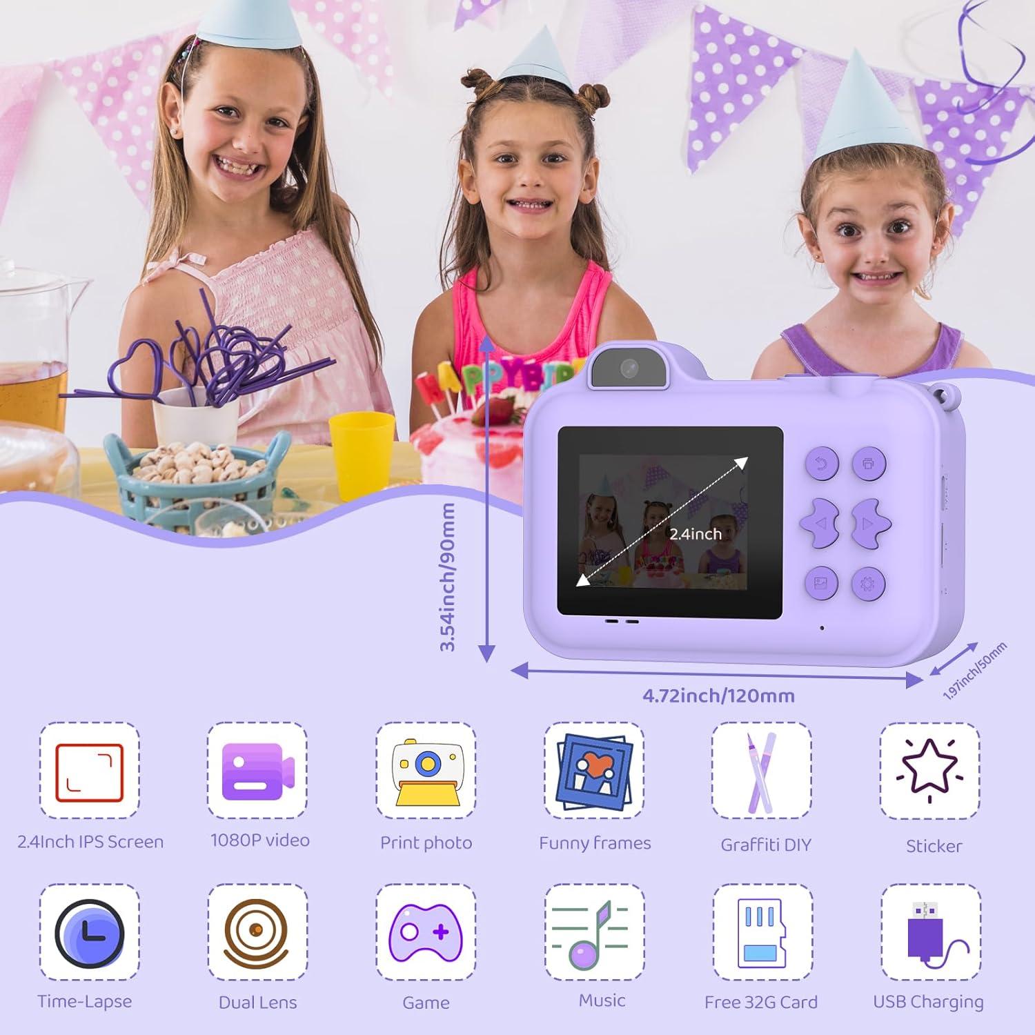 Cámara Instantánea para Niños S1 1080P HD con 32GB y Accesorios