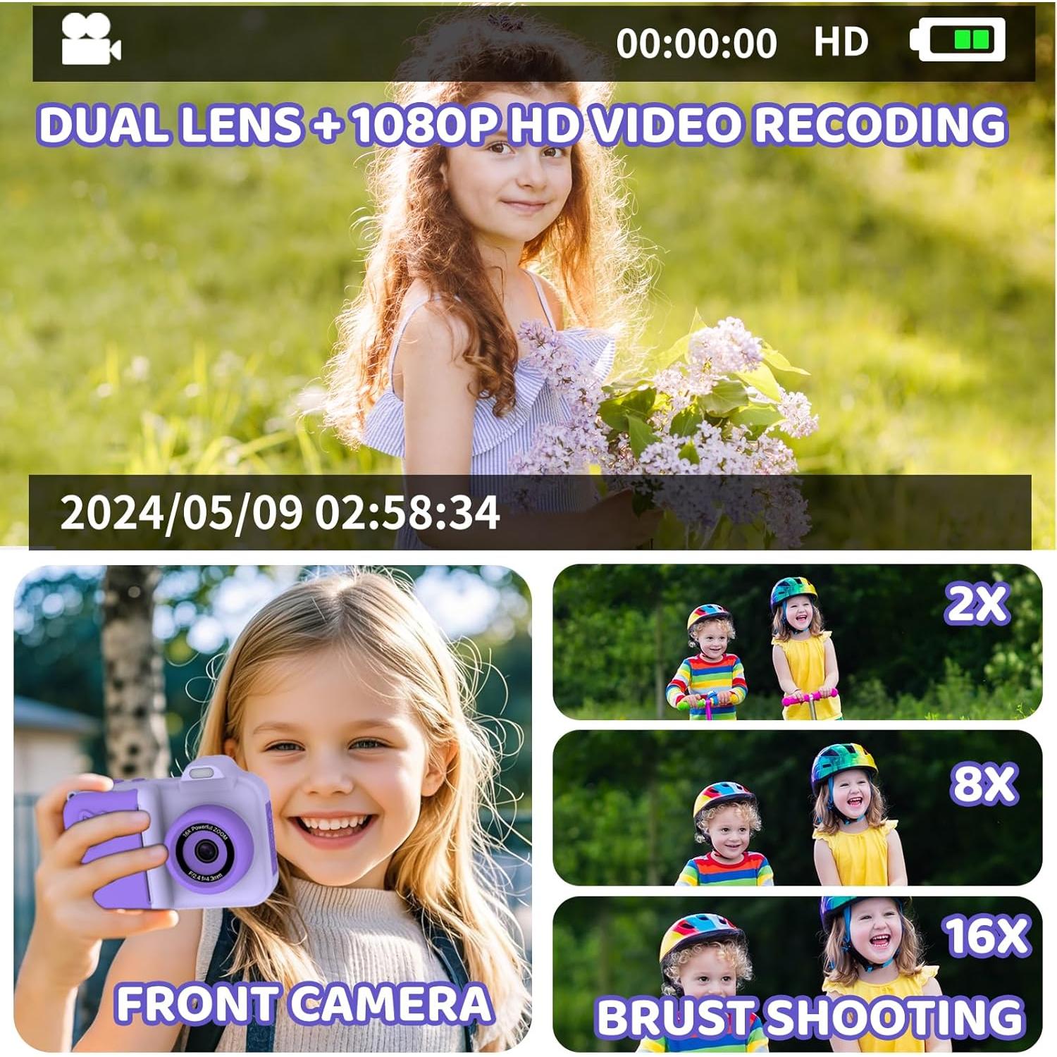 Cámara Instantánea para Niños S1 1080P HD con 32GB y Accesorios