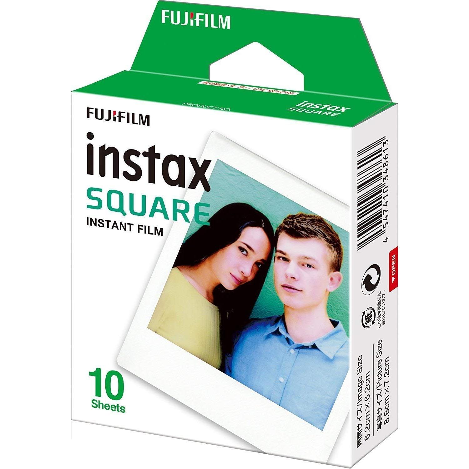 Instax Square Film (40 Exposures) Bundle with Cleaning Cloth (2 Items)