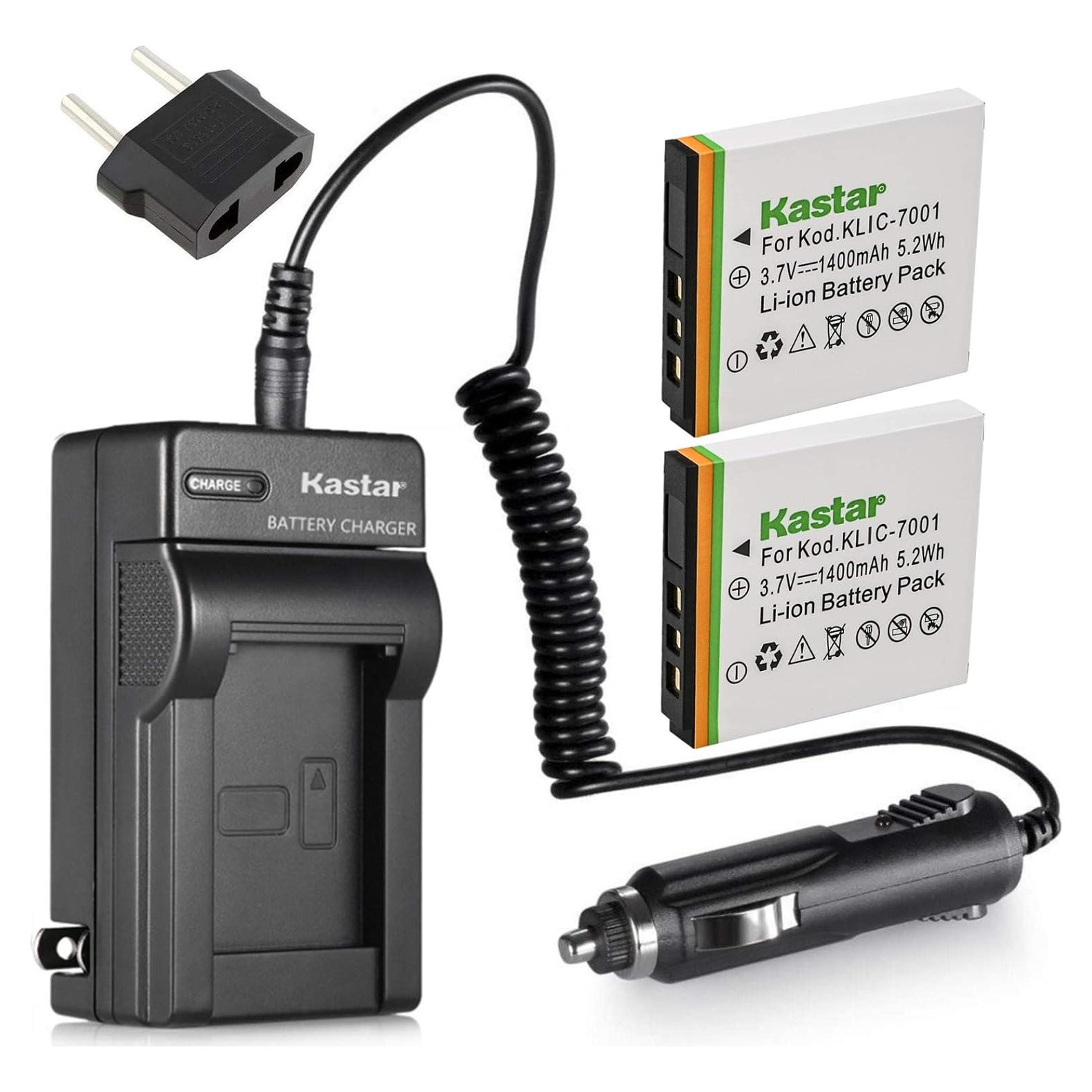 Batería Kastar 2 Unidades y Cargador AC para Polaroid y más