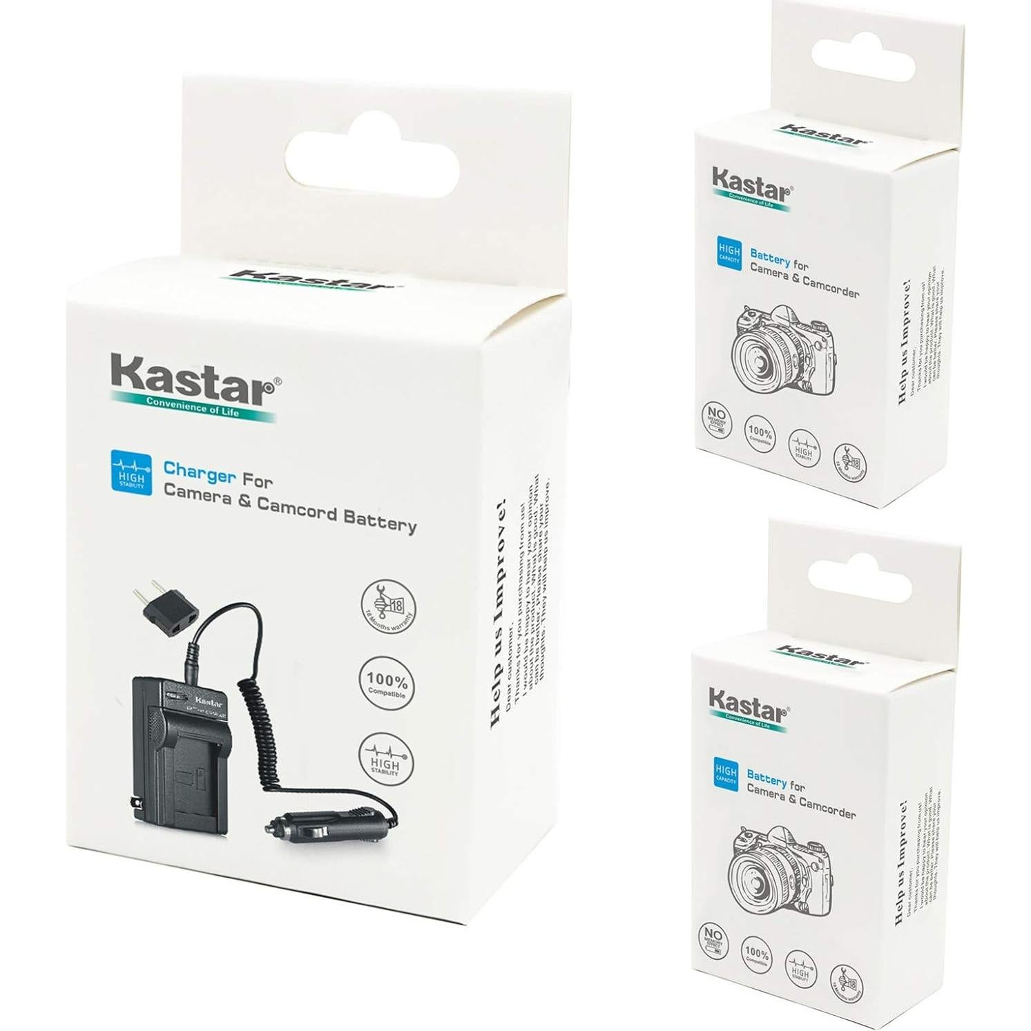 Batería Kastar 2 Unidades y Cargador AC para Polaroid y más