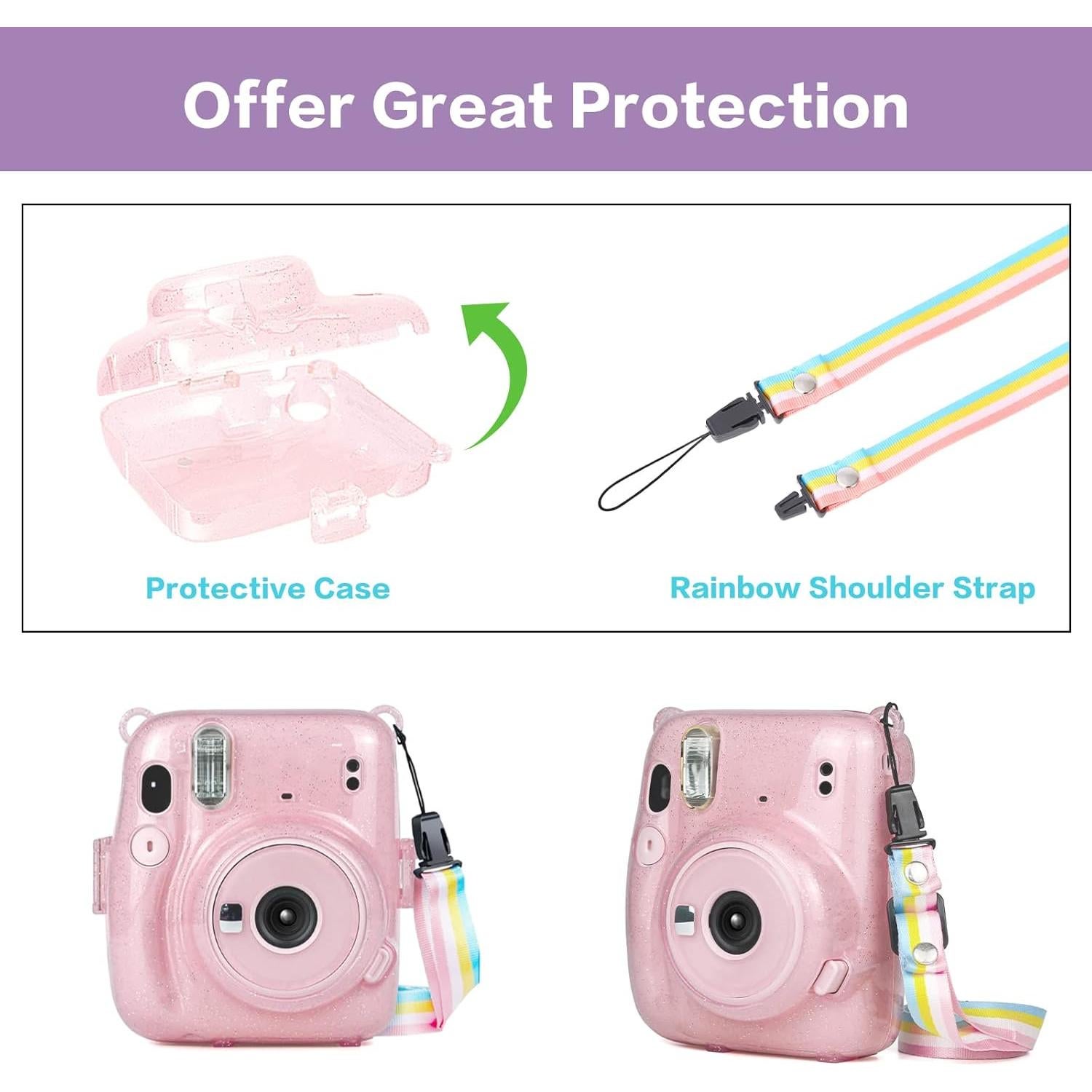 Funda Protectora MOSISO para Cámara Instax Mini 11 Rosa