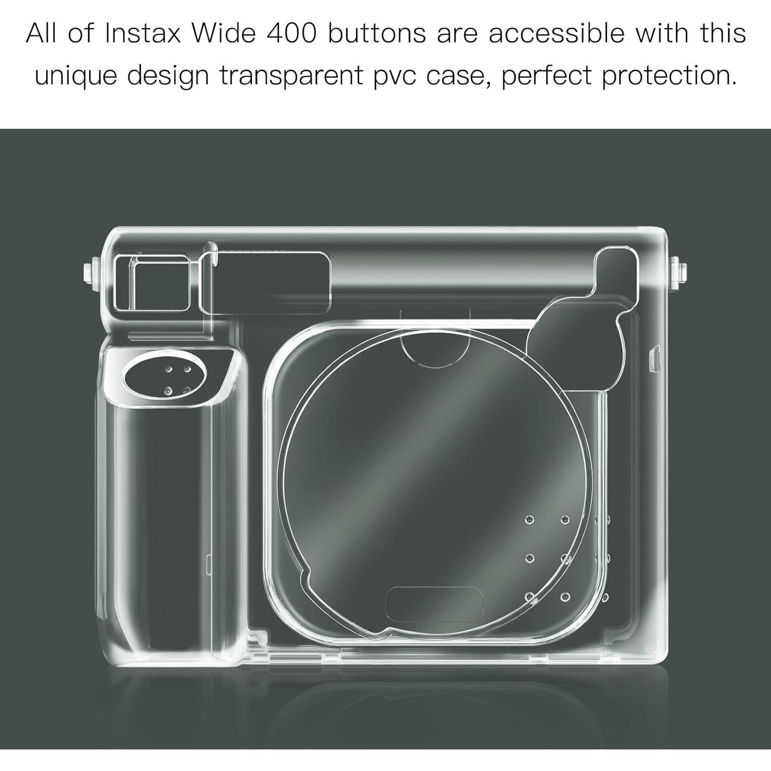 Funda Protectora Transparente Fujifilm Instax Wide 400 con Correa