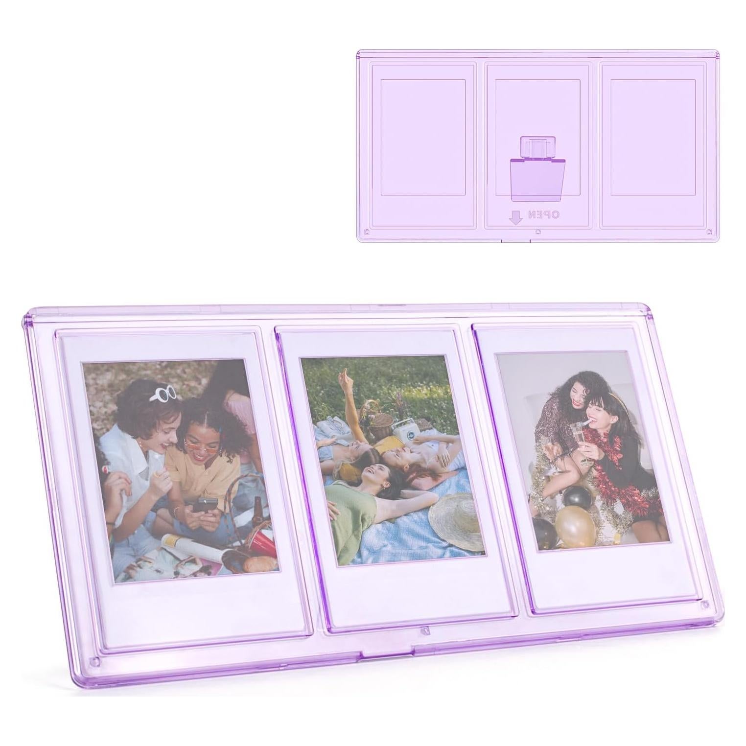 Marco de Collage para Fotos 2x3 HIYQIN Púrpura 3 en 1