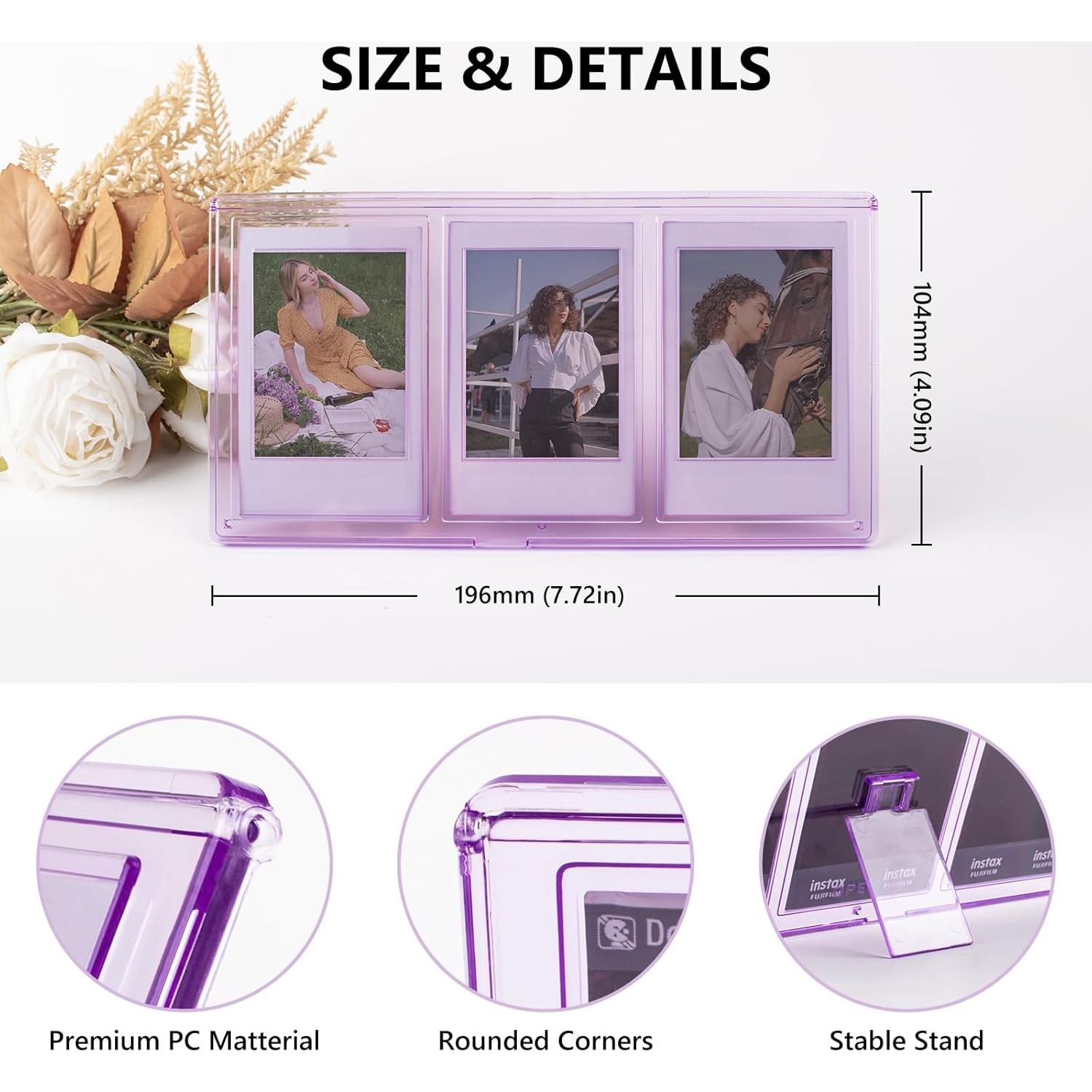 Marco de Collage para Fotos 2x3 HIYQIN Púrpura 3 en 1
