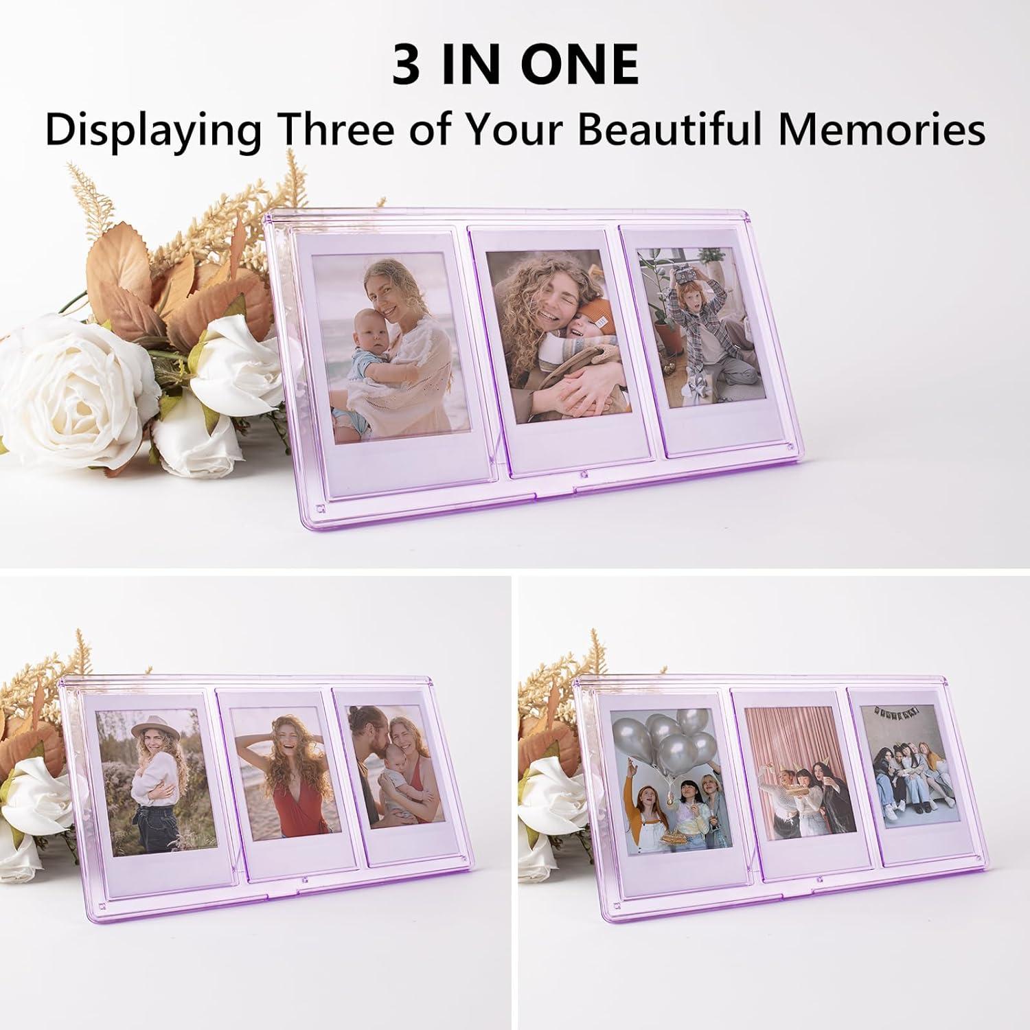 Marco de Collage para Fotos 2x3 HIYQIN Púrpura 3 en 1