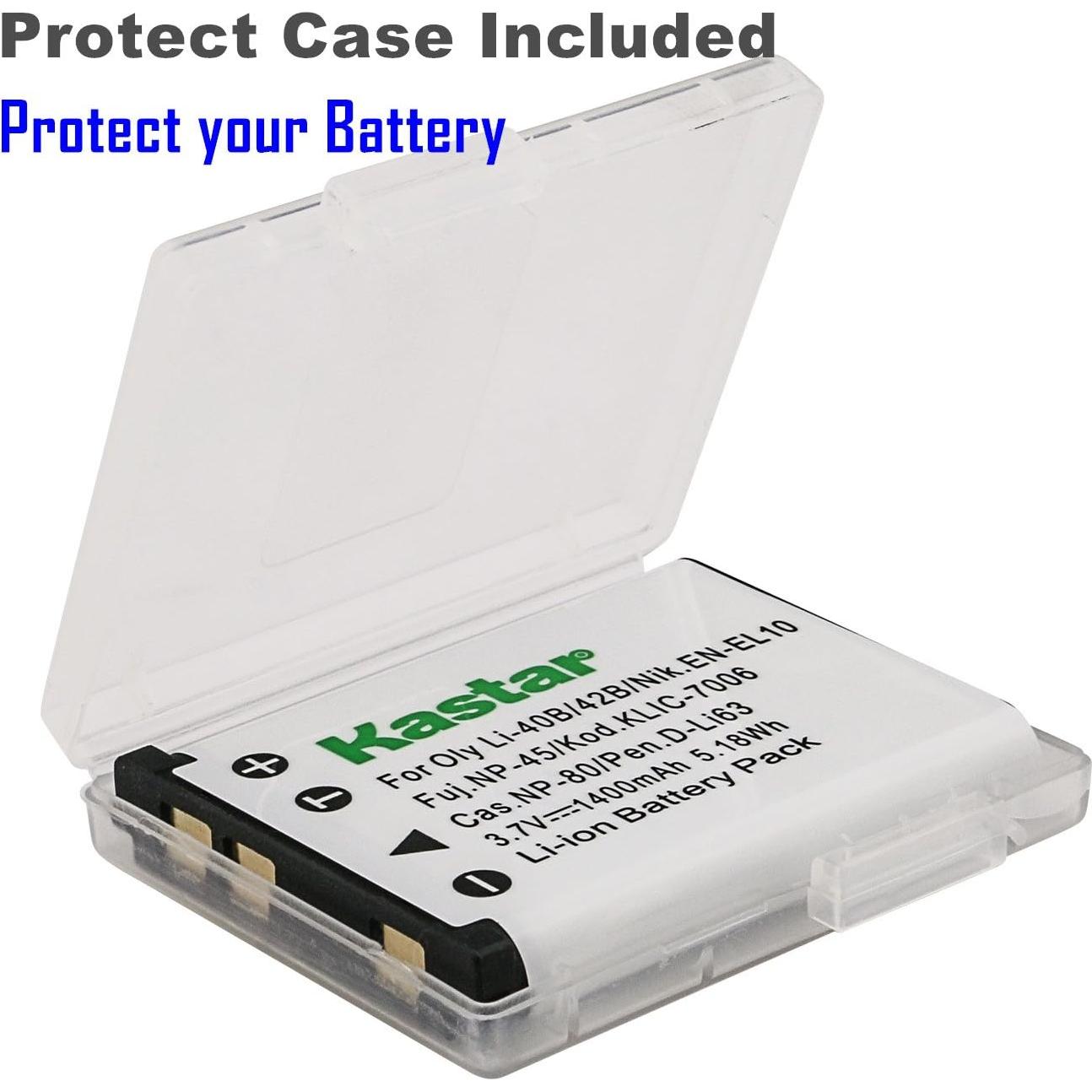 Kastar Baterías LI-42B y Cargador para Polaroid y Sanyo