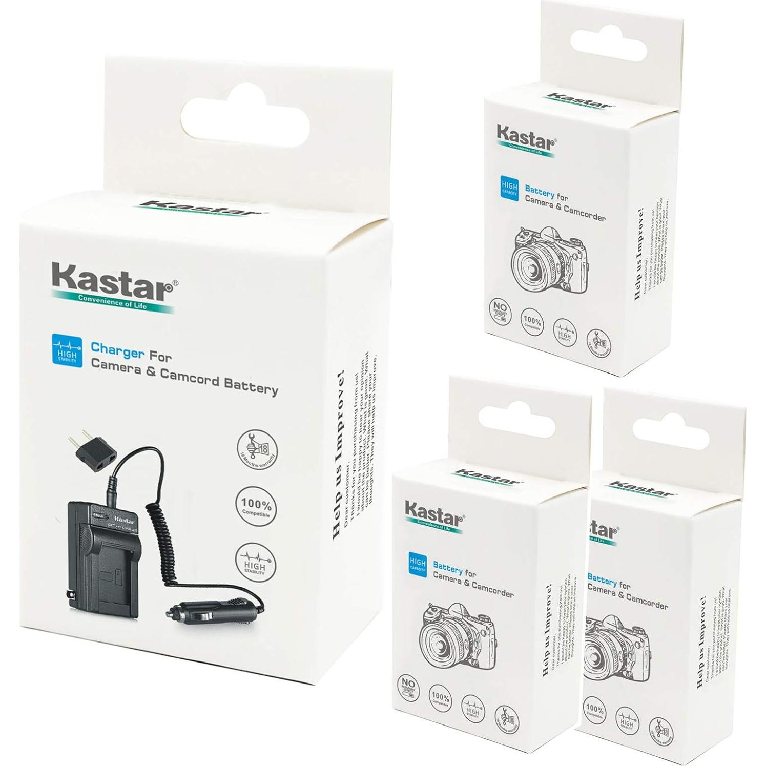 Kastar Baterías LI-42B y Cargador para Polaroid y Sanyo