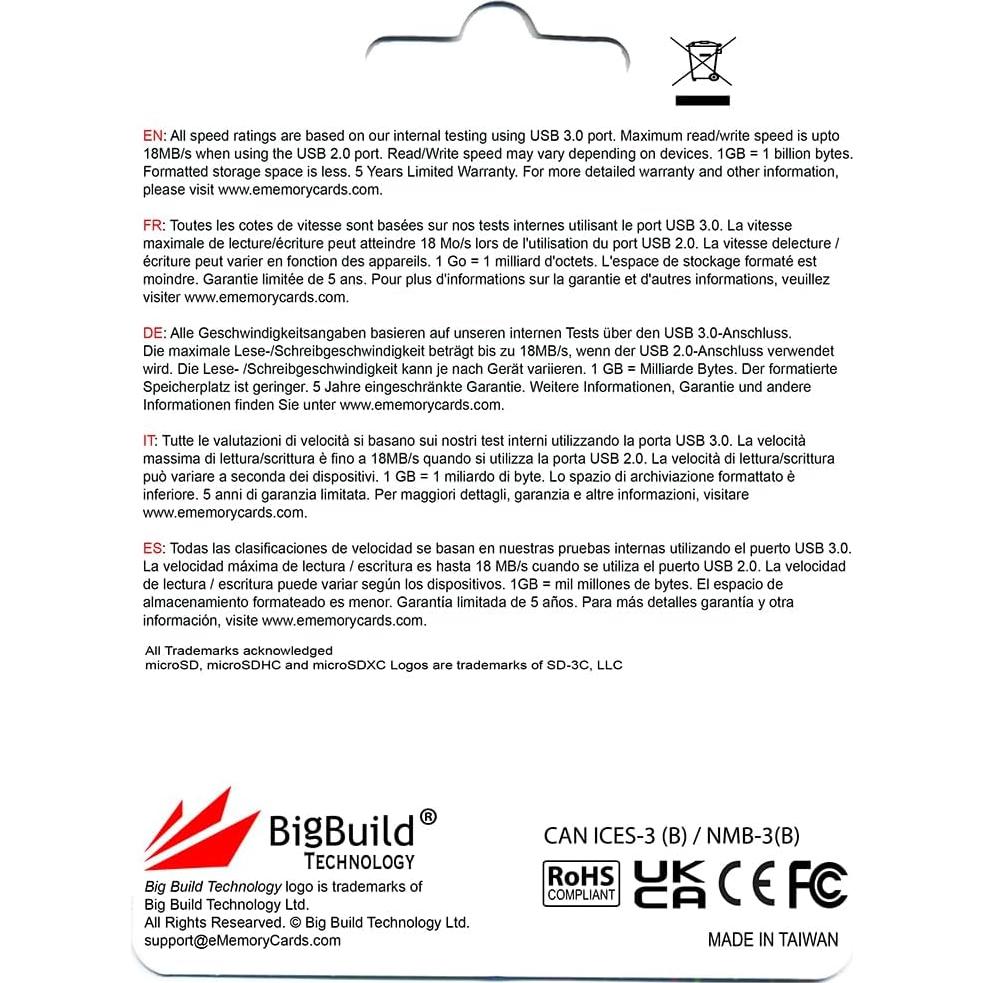 Tarjeta de Memoria microSDHC 32GB 80MB/s BigBuild para VTECH