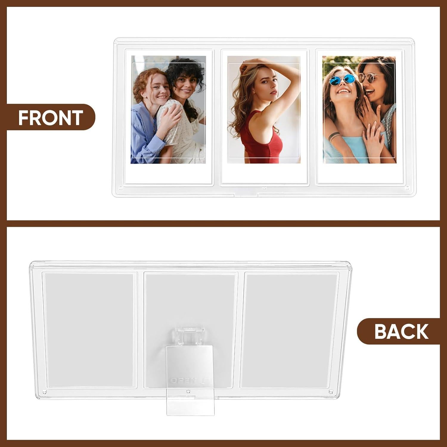 Marco de Foto Acrílico Fintie 3 Rejillas 2x3" para Fujifilm