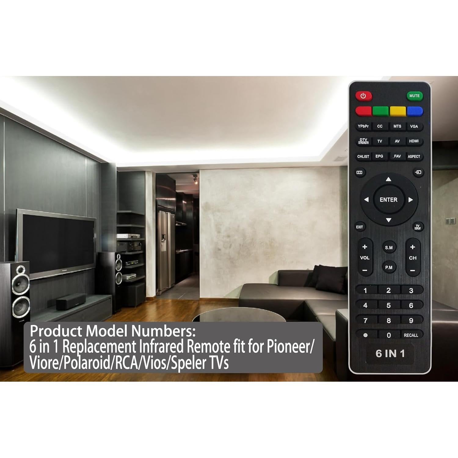 Control Remoto Allimity Compatible con TV Pioneer Viore RCA