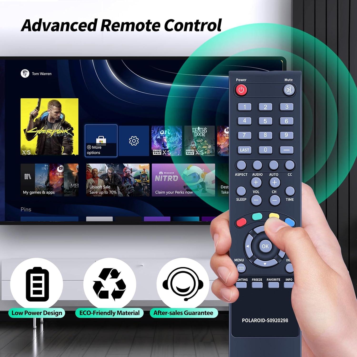 Control Remoto Reemplazo Polaroid S0920298 para Televisor