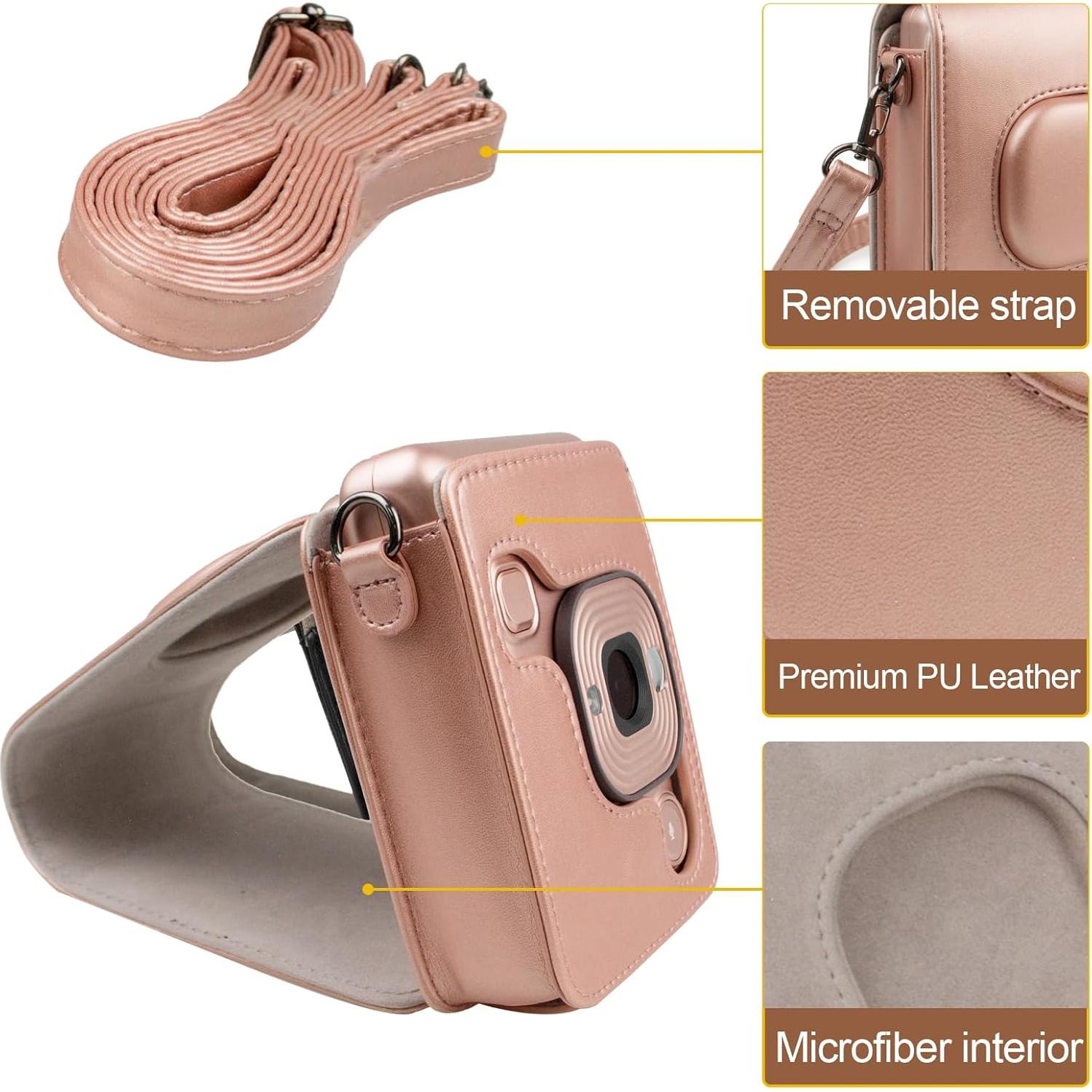 Funda Protectora de Cuero PU Rieibi para Fujifilm Instax Mini LiPlay