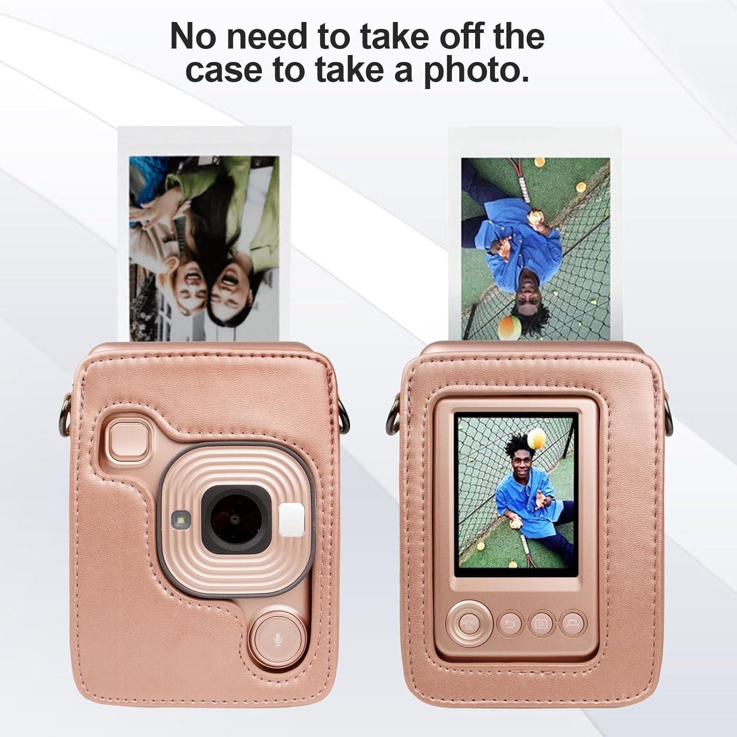 Funda Protectora de Cuero PU Rieibi para Fujifilm Instax Mini LiPlay