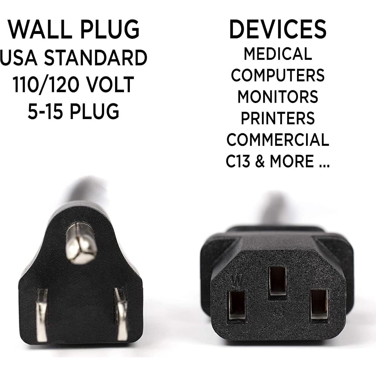 Cable de Alimentación CA Guy-Tech 18 AWG 3 Clavijas 1.8m