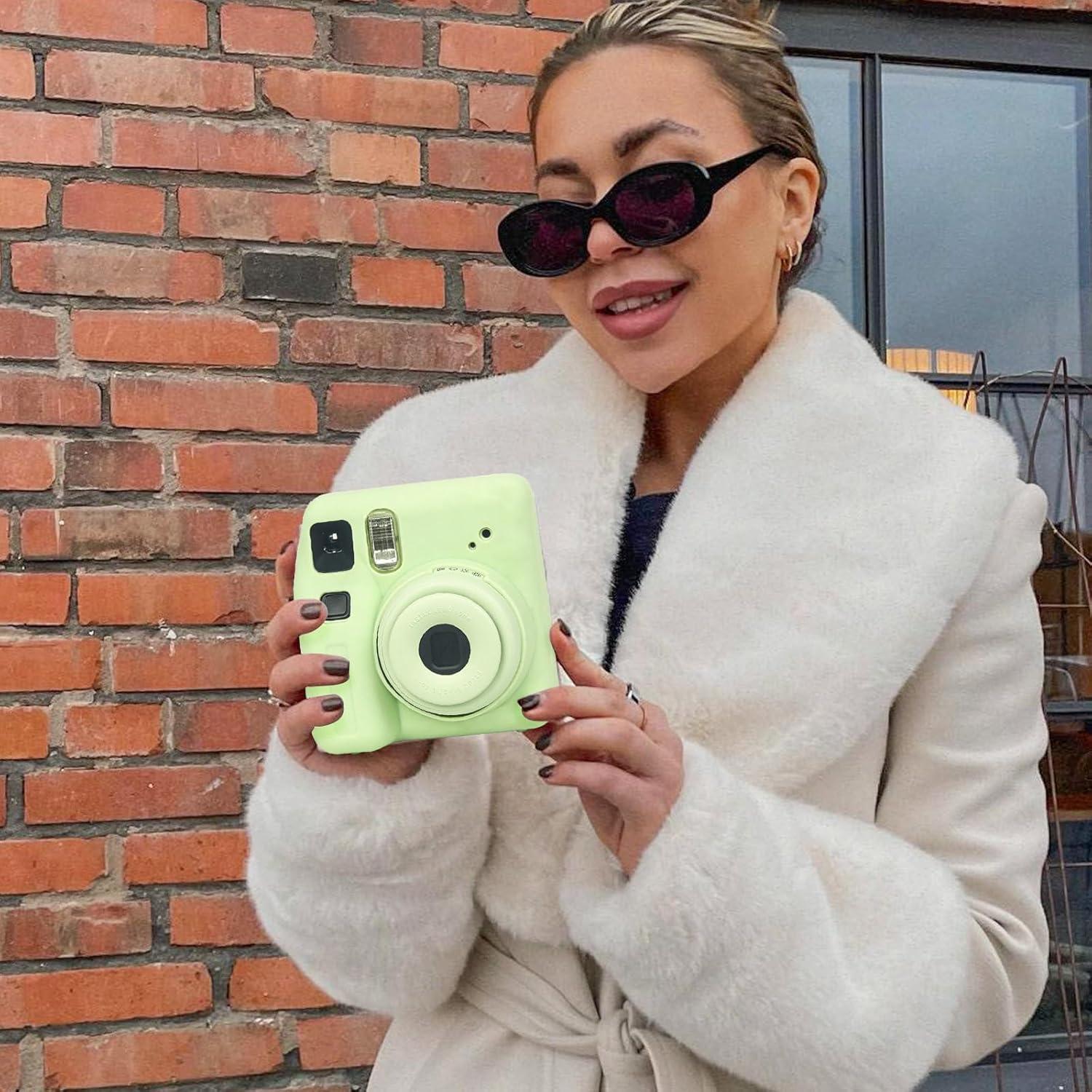 Funda de Silicona CAIYOULE para Fujifilm Instax Mini SE Verde
