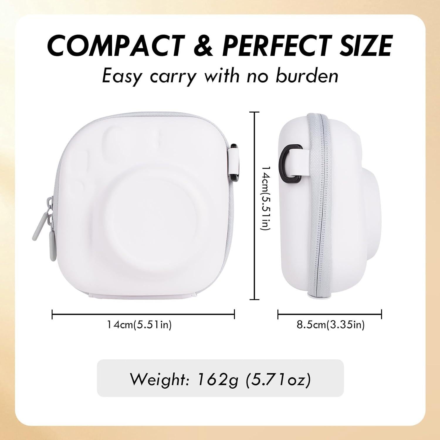 Funda Dura EVA para Cámara Fujifilm Instax Mini 12/11/9/8 - Blanco Jazmín