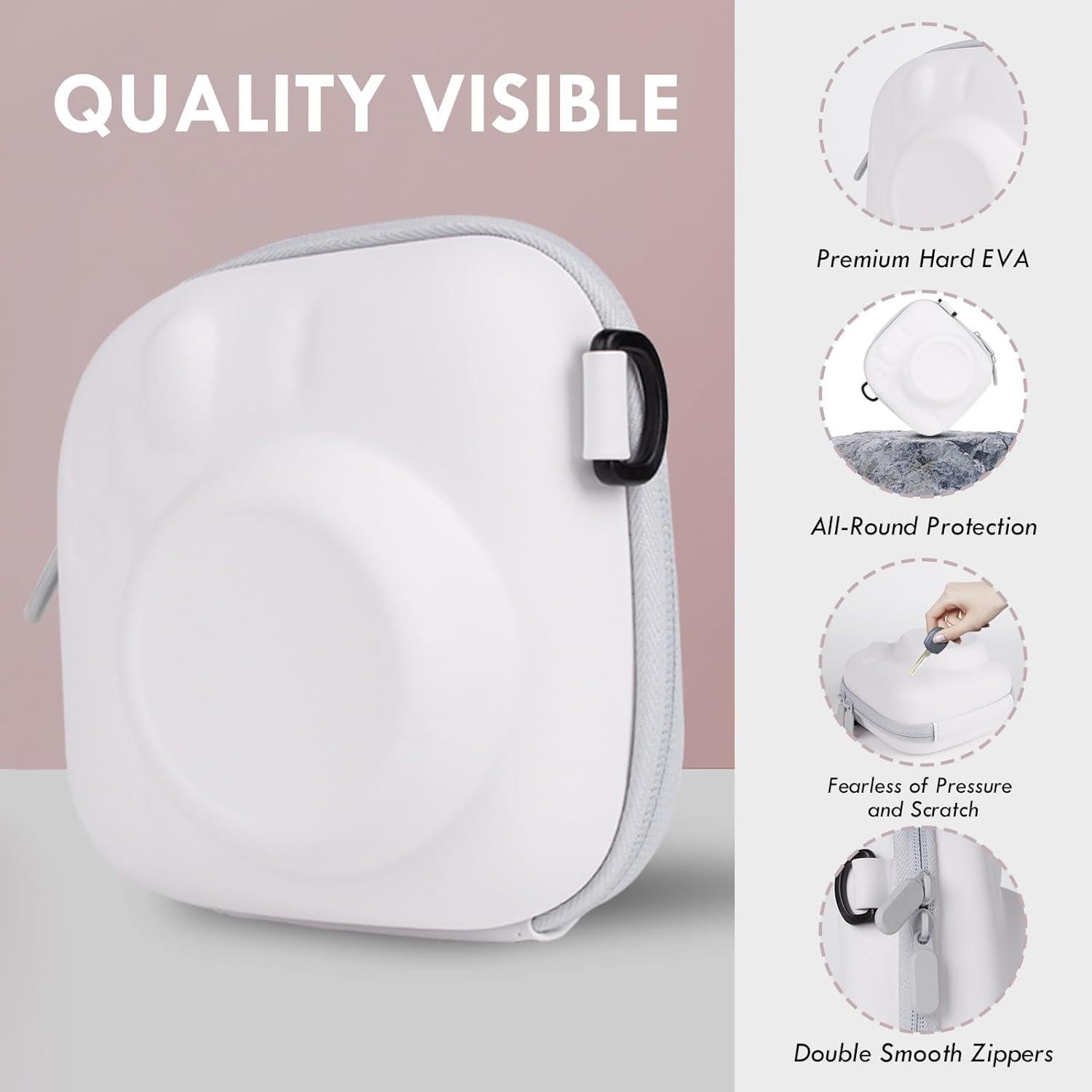 Funda Dura EVA para Cámara Fujifilm Instax Mini 12/11/9/8 - Blanco Jazmín
