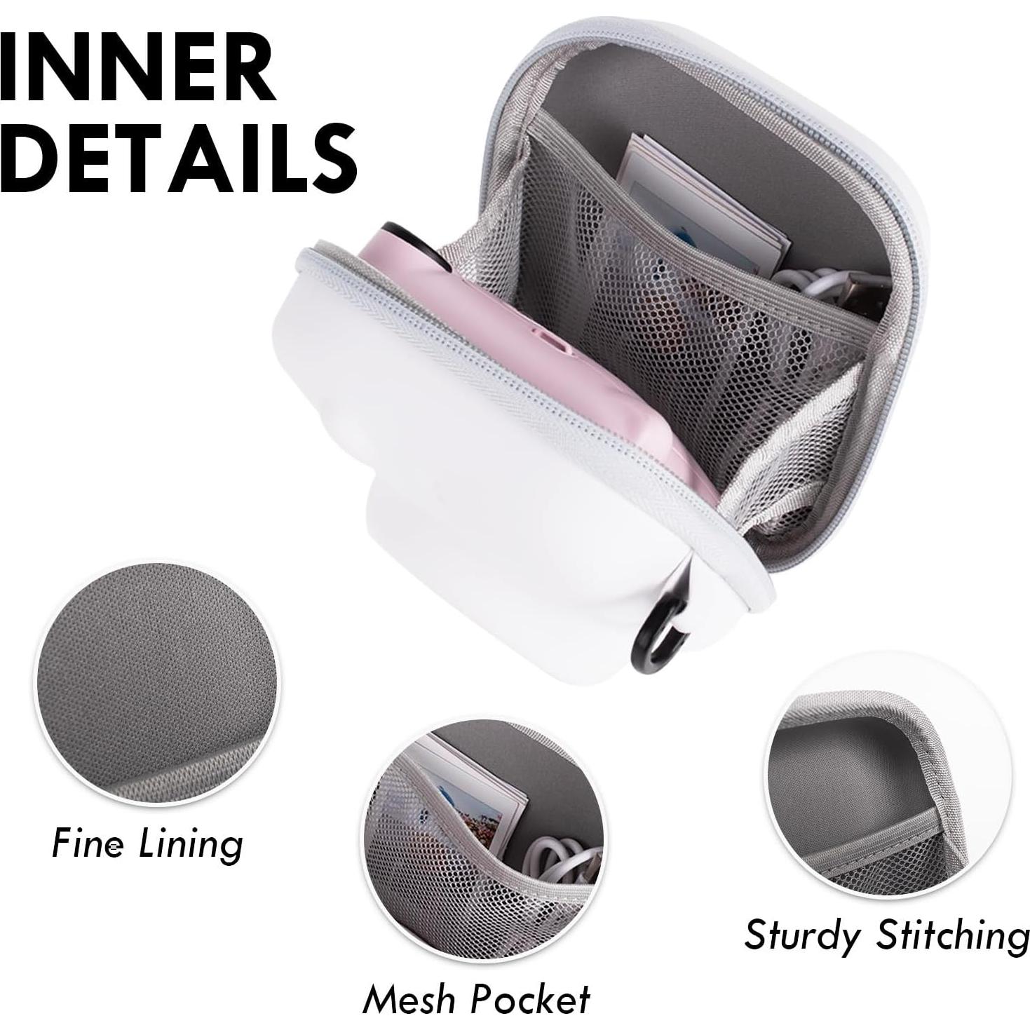 Funda Dura EVA para Cámara Fujifilm Instax Mini 12/11/9/8 - Blanco Jazmín