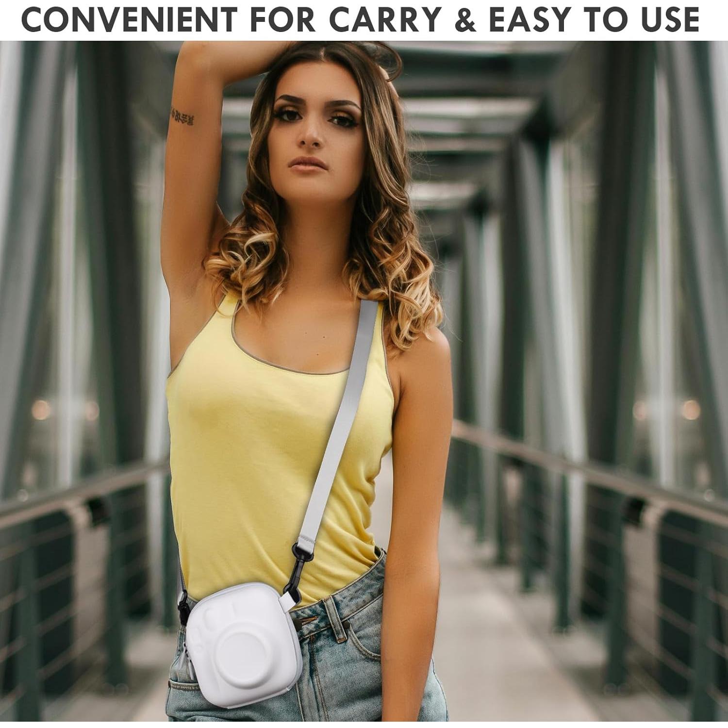 Funda Dura EVA para Cámara Fujifilm Instax Mini 12/11/9/8 - Blanco Jazmín