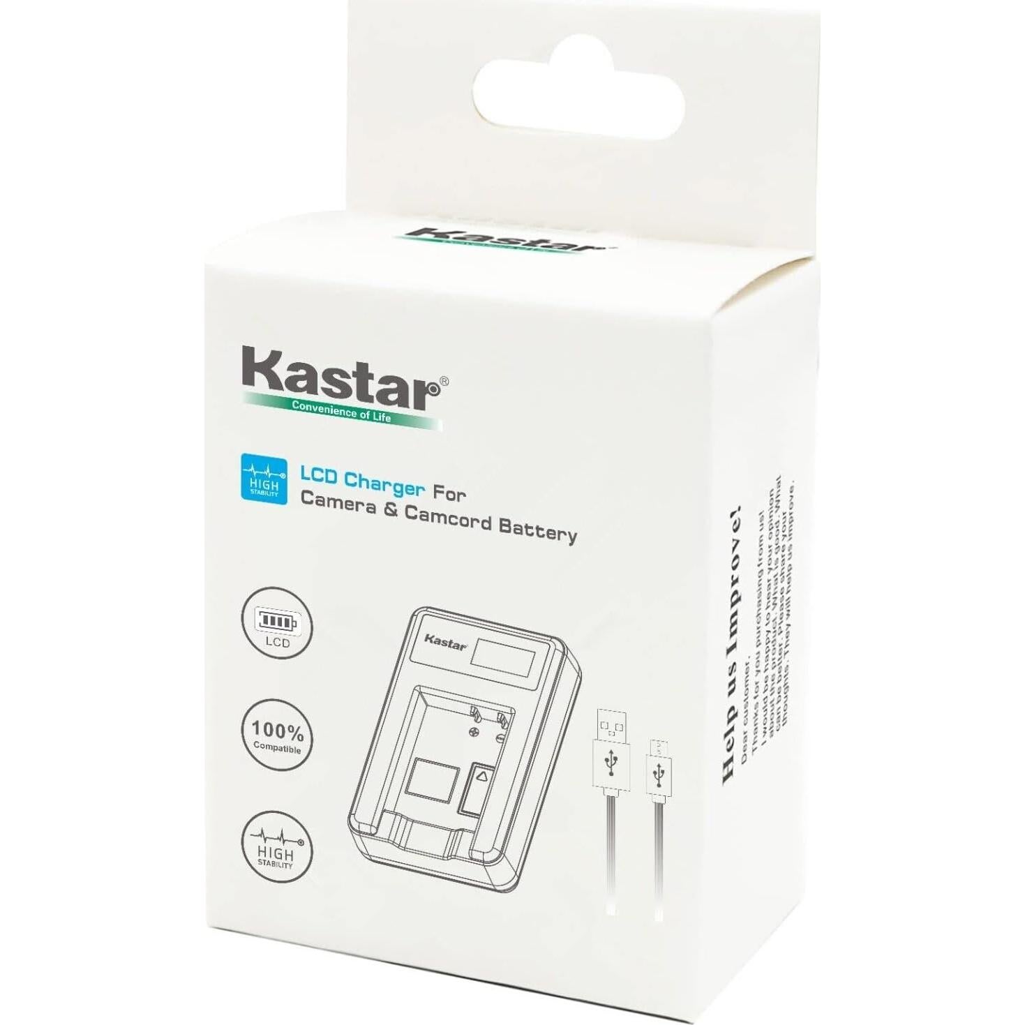 Cargador Triple USB LCD Kastar + 2 Baterías Litio 1400mAh