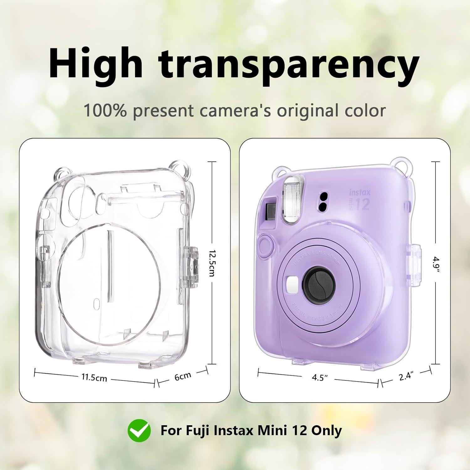 Funda Transparente para Fujifilm Instax Mini 12 - Morado