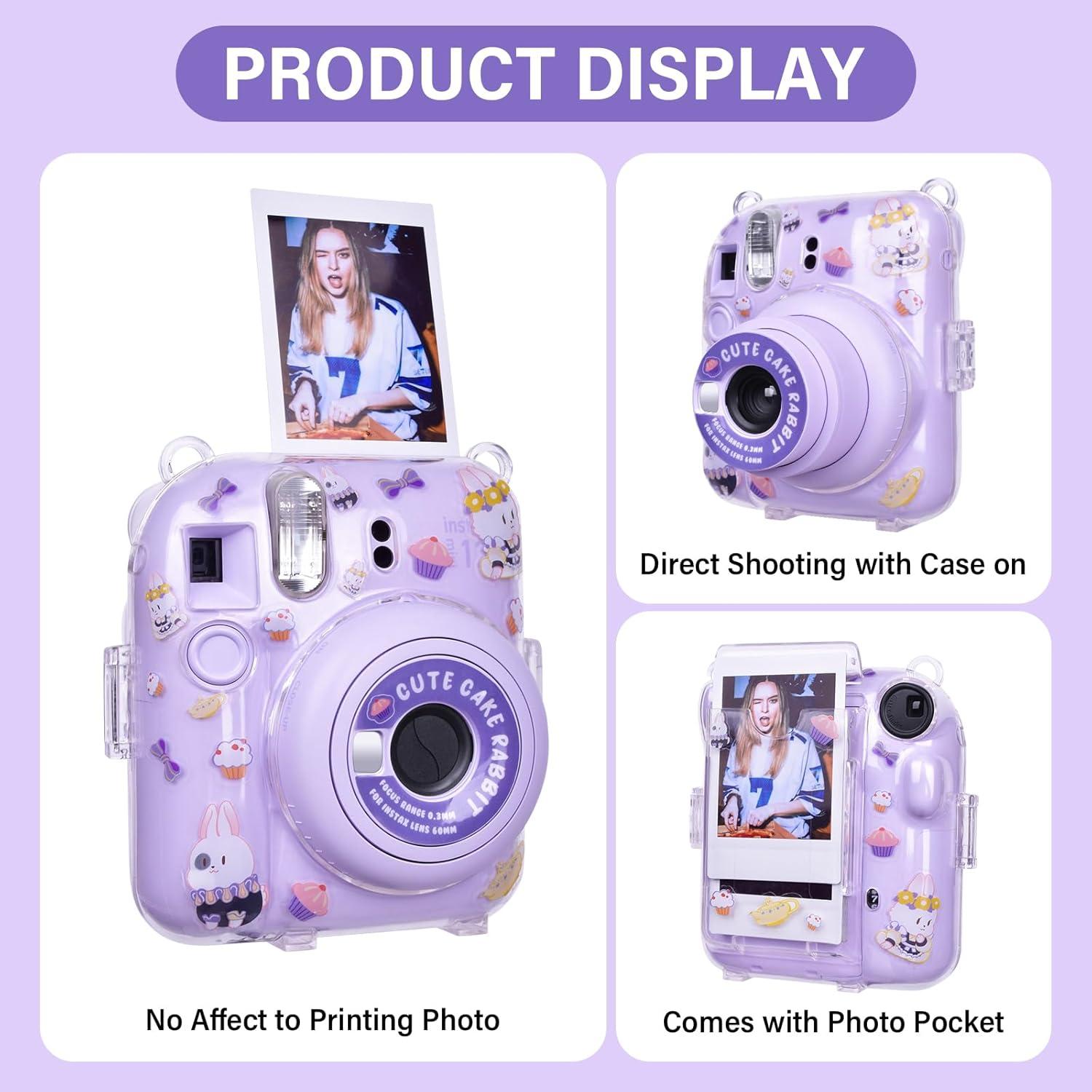 Funda Transparente para Fujifilm Instax Mini 12 - Morado