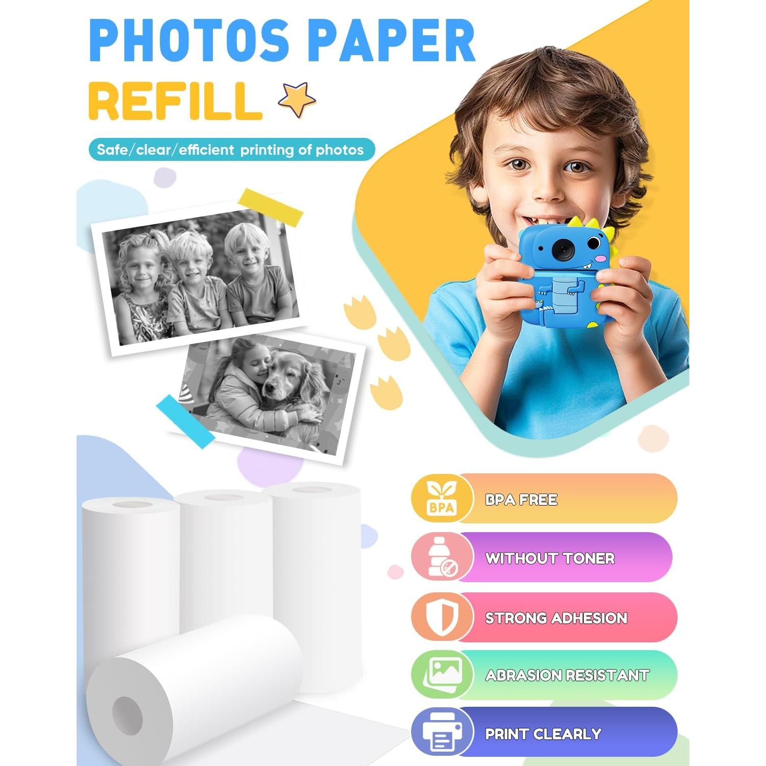 Papel de Impresión Instantánea Prysyedawn 10 Rollos 5.58x10.16cm