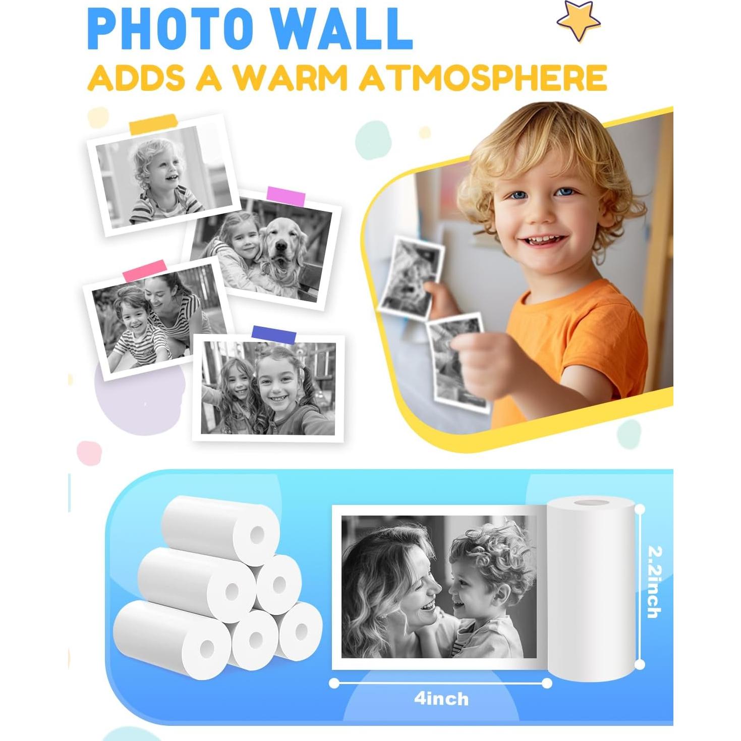 Papel de Impresión Instantánea Prysyedawn 10 Rollos 5.58x10.16cm