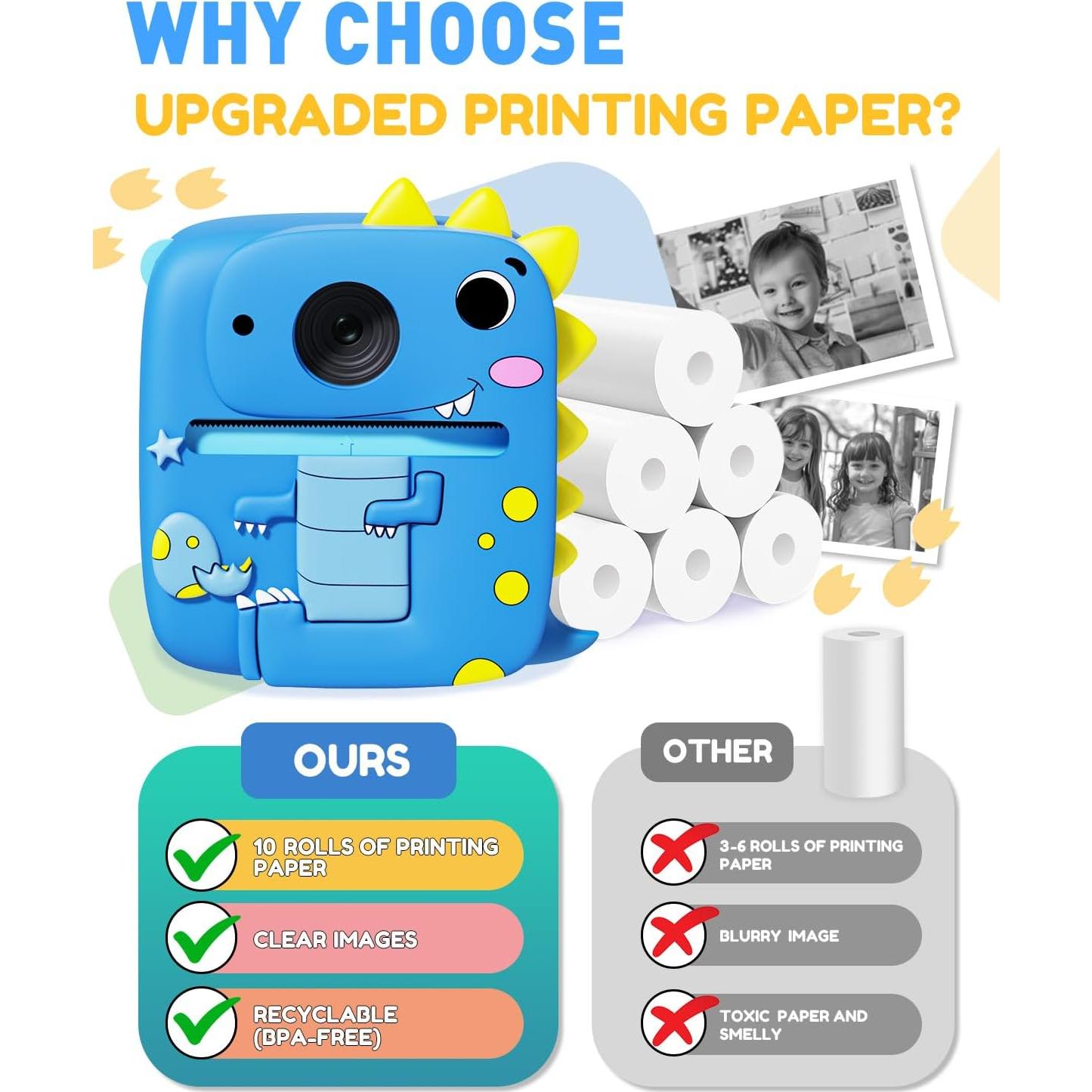 Papel de Impresión Instantánea Prysyedawn 10 Rollos 5.58x10.16cm