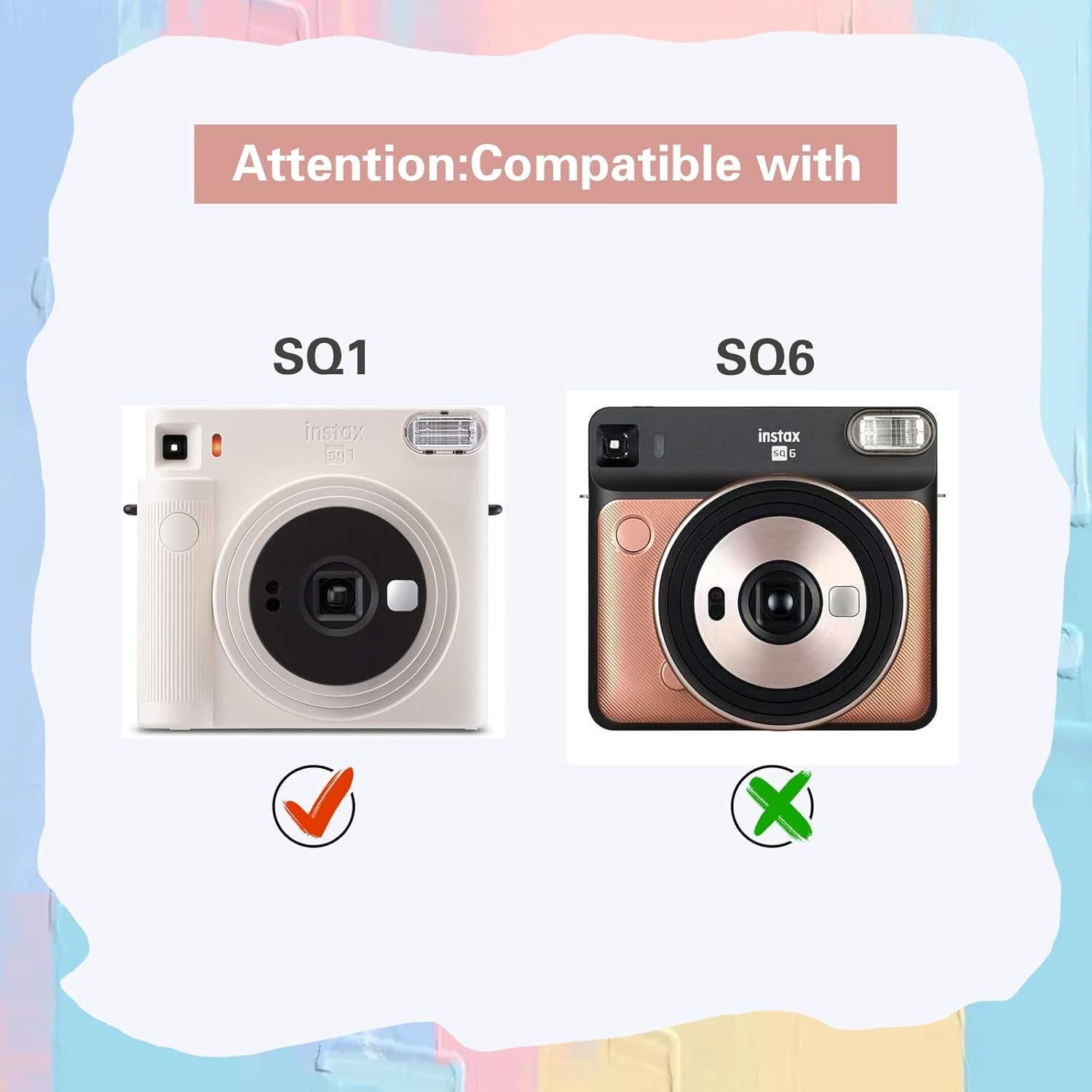 Funda de Cuero PU MUZIRI para Cámara Instax SQ1 - Naranja