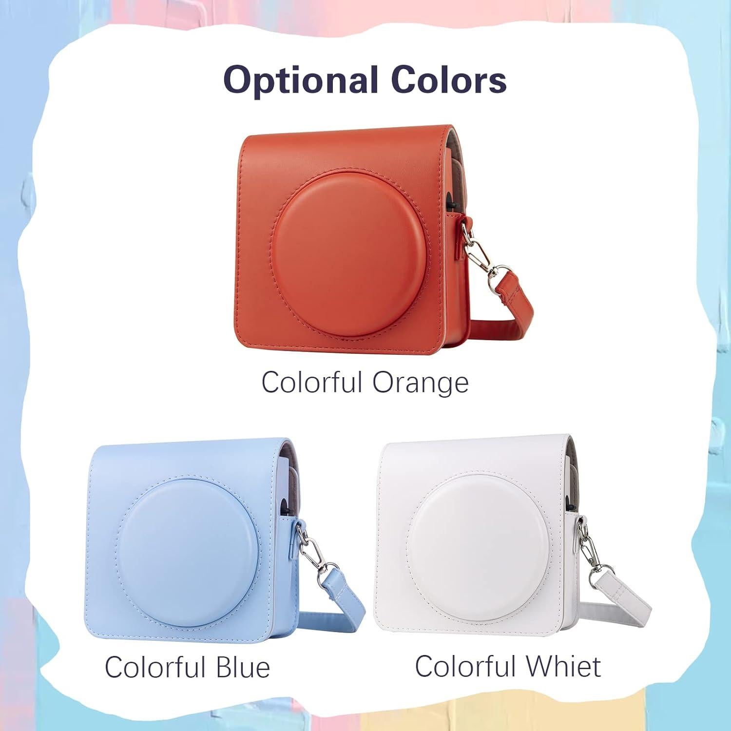 Funda de Cuero PU MUZIRI para Cámara Instax SQ1 - Naranja