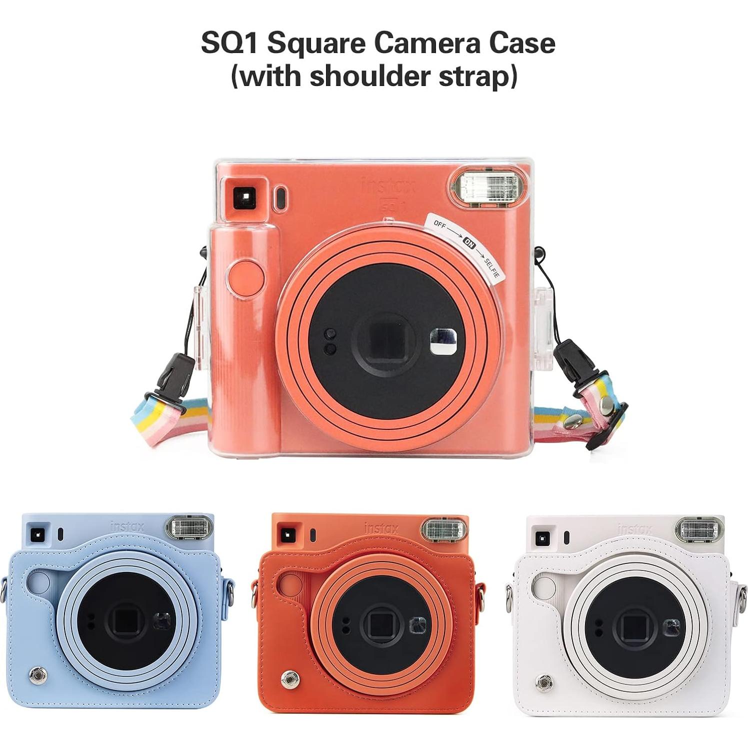 Funda de Cuero PU MUZIRI para Cámara Instax SQ1 - Naranja