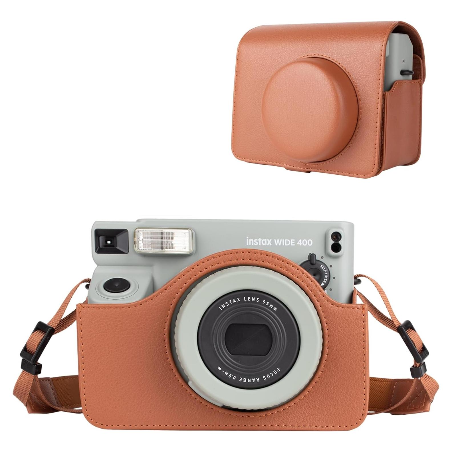 Funda de cámara Rieibi para Fujifilm Instax Wide 400 - Marrón