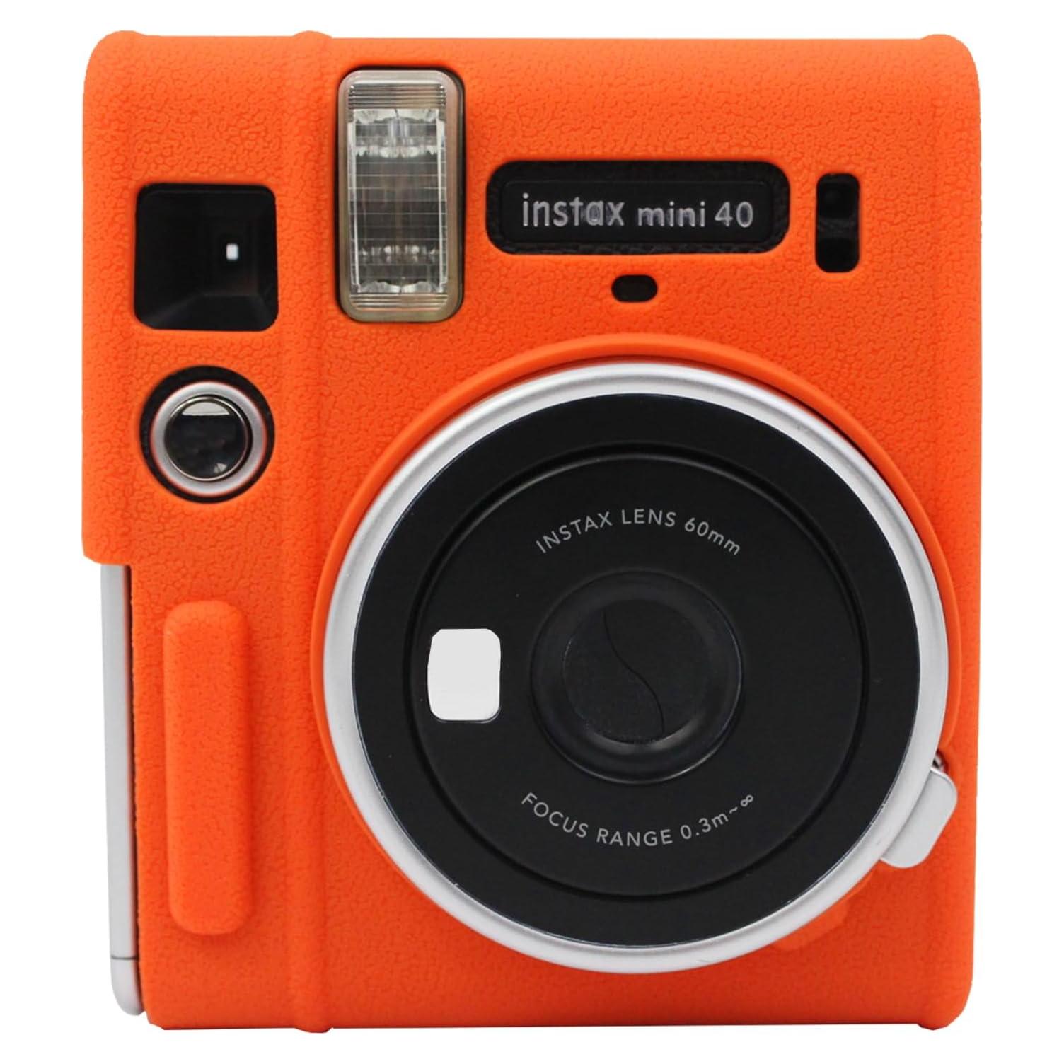 Funda Protectora Silicona Naranja para Cámara Fujifilm Instax Mini 40