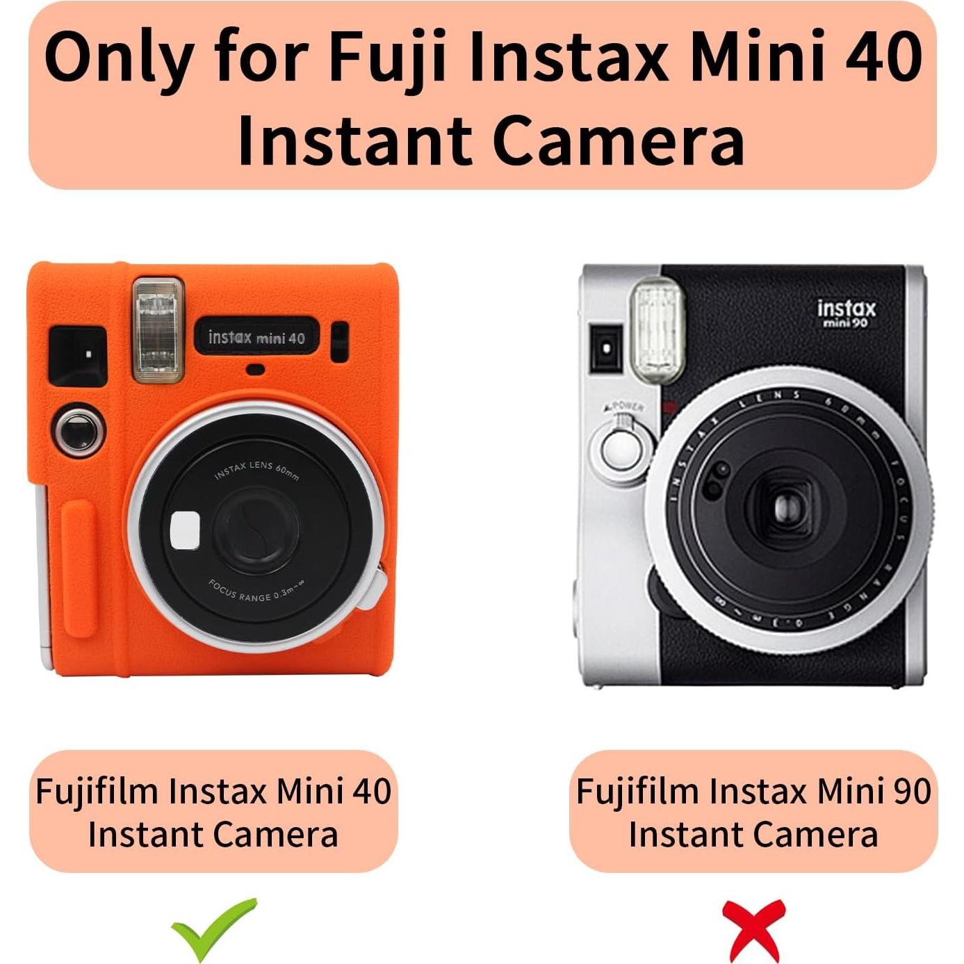 Funda Protectora Silicona Naranja para Cámara Fujifilm Instax Mini 40