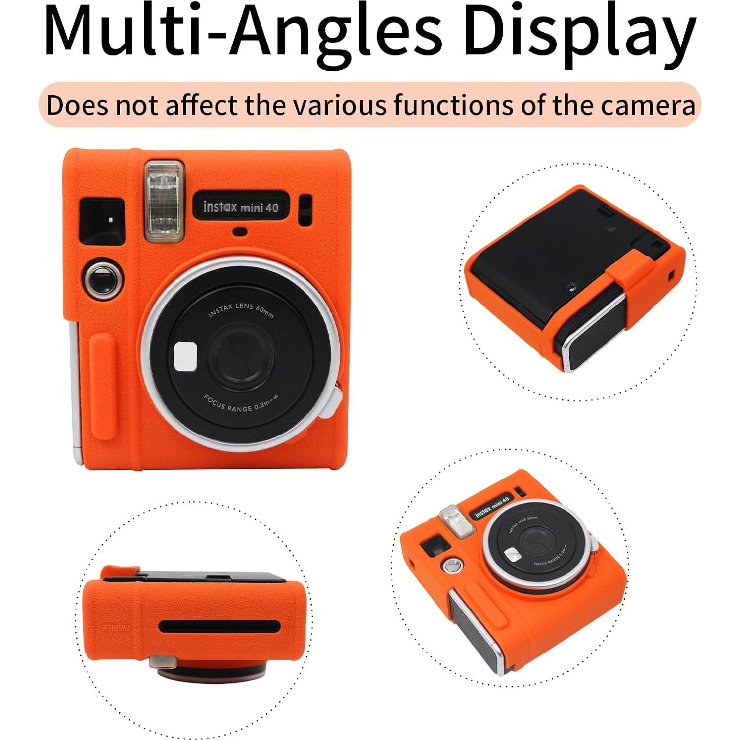 Funda Protectora Silicona Naranja para Cámara Fujifilm Instax Mini 40