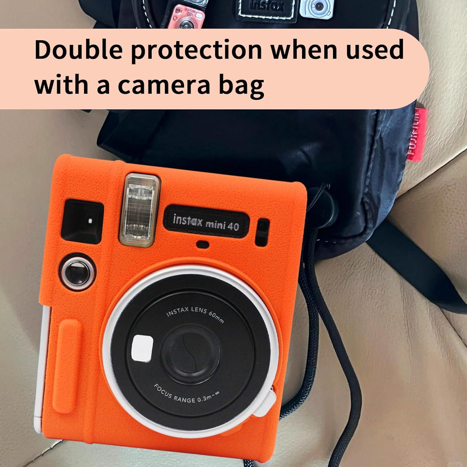 Funda Protectora Silicona Naranja para Cámara Fujifilm Instax Mini 40