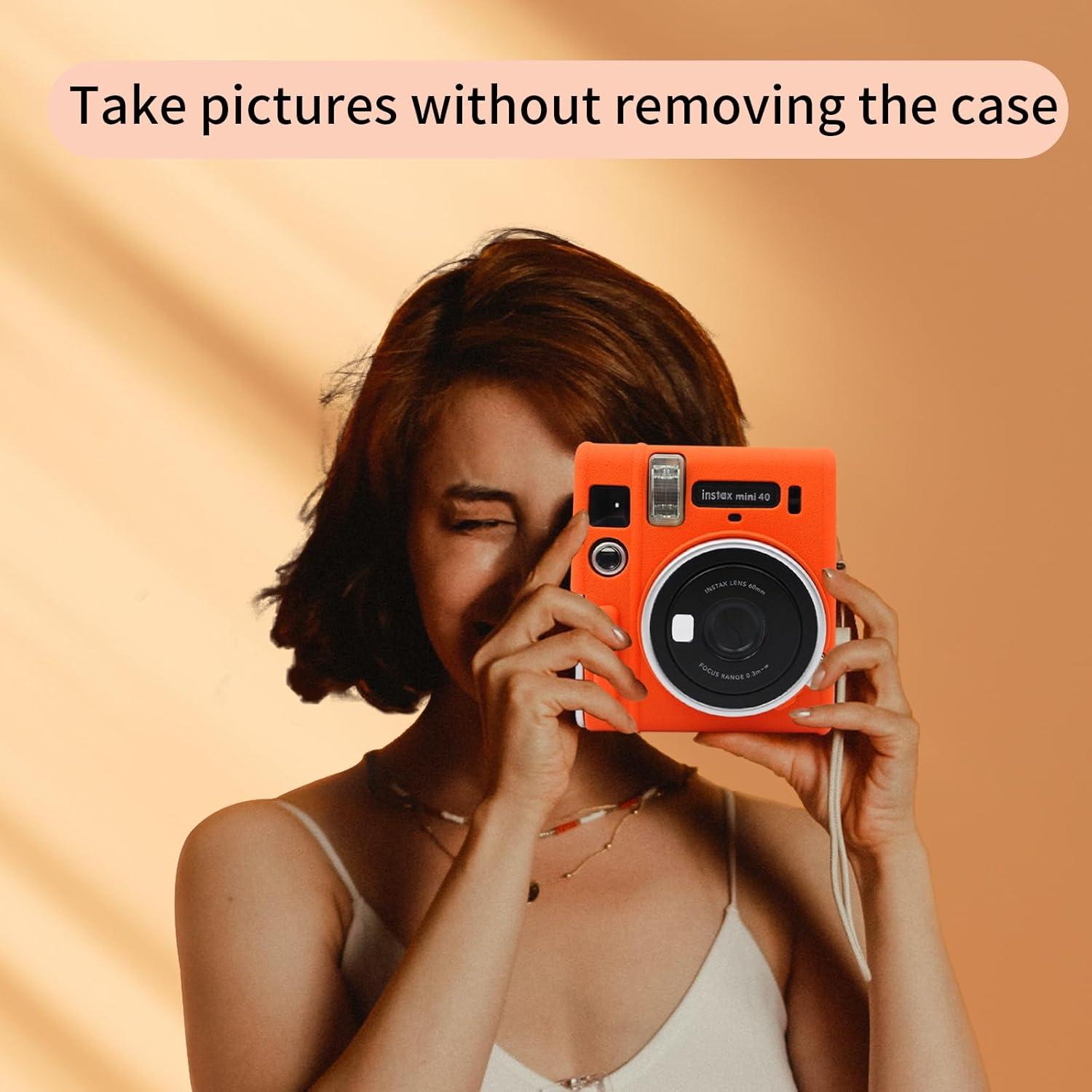 Funda Protectora Silicona Naranja para Cámara Fujifilm Instax Mini 40
