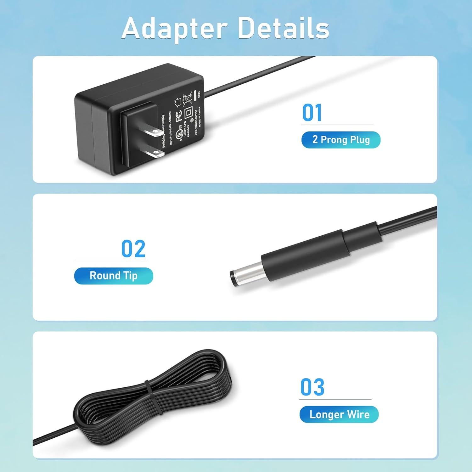 Adaptador AC DC CJP-Geek 1.22m Compatible Polaroid HDTV